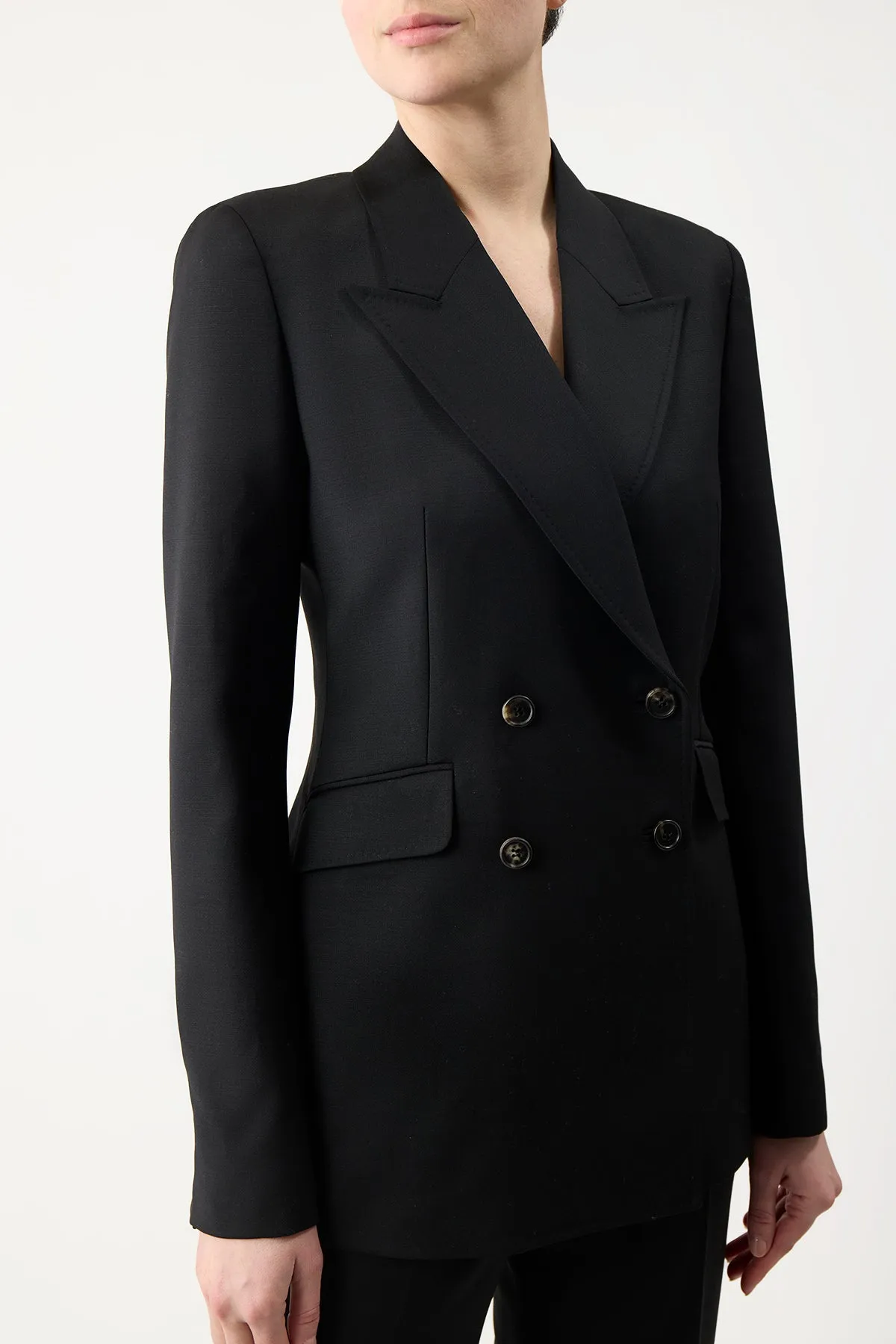 Angela Blazer in Black Sportswear Wool