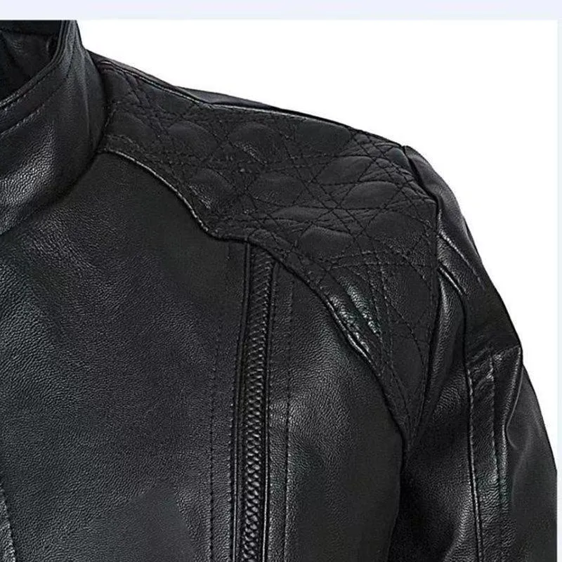 Autumn Black Faux Leather Jackets For Women