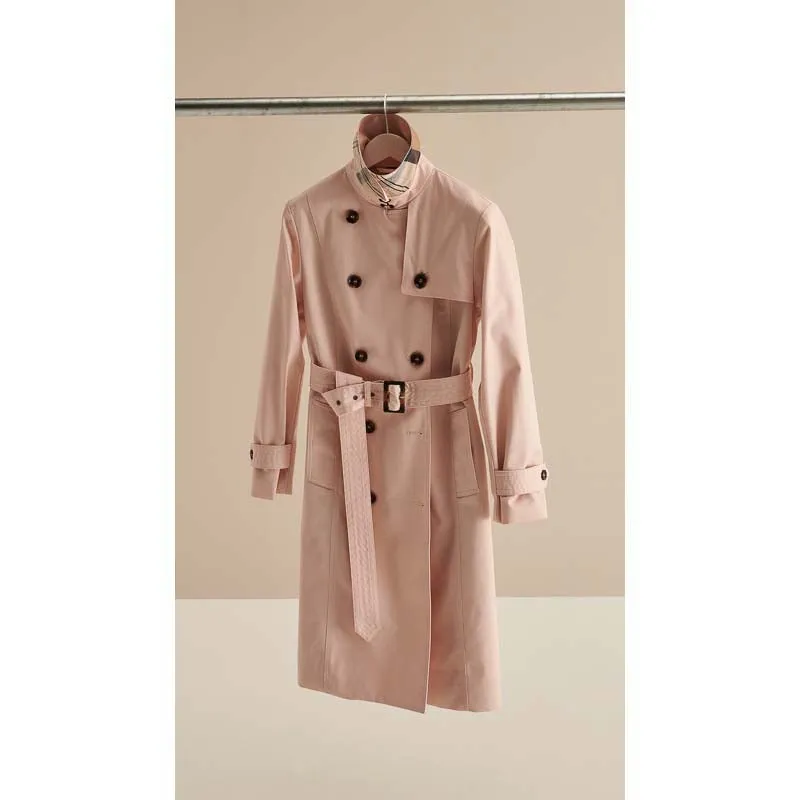 Barbour Greta Ladies Showerproof Trench - Primrose Pink/Primrose Hessian