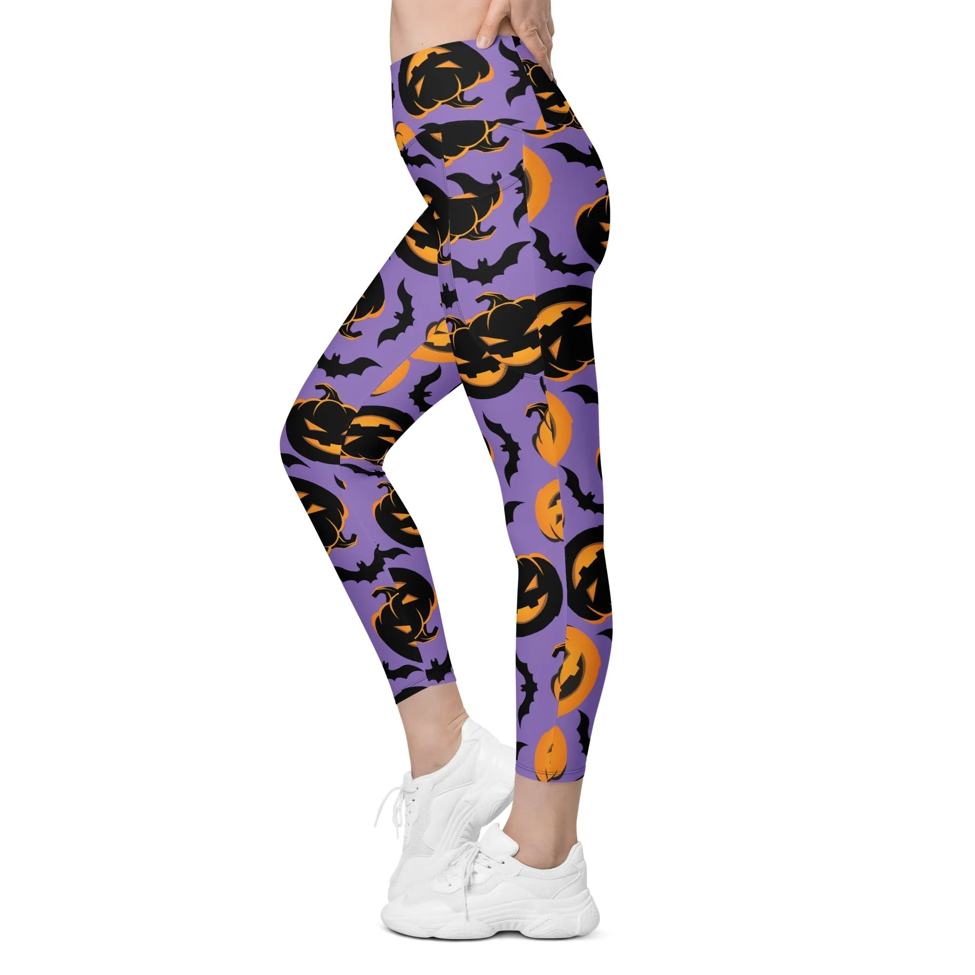 Bats and Jack O'Lanterns Leggings With Pockets