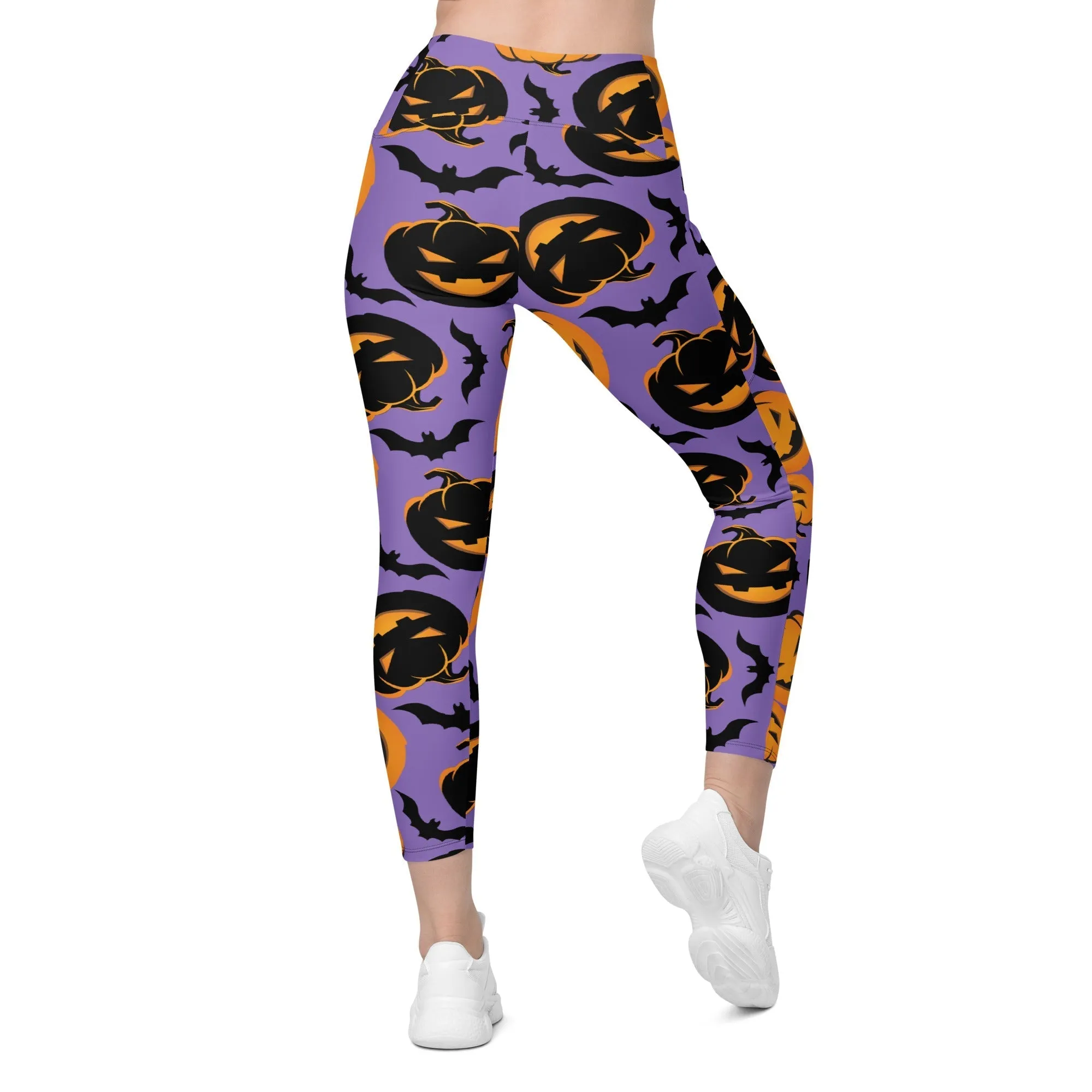 Bats and Jack O'Lanterns Leggings With Pockets