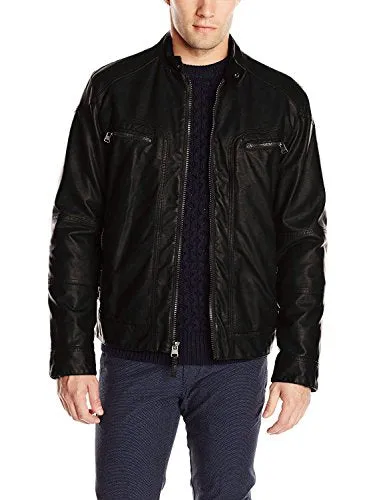 Captain Cory Mens Genuine Lambskin Leather Jacket XLarge Black