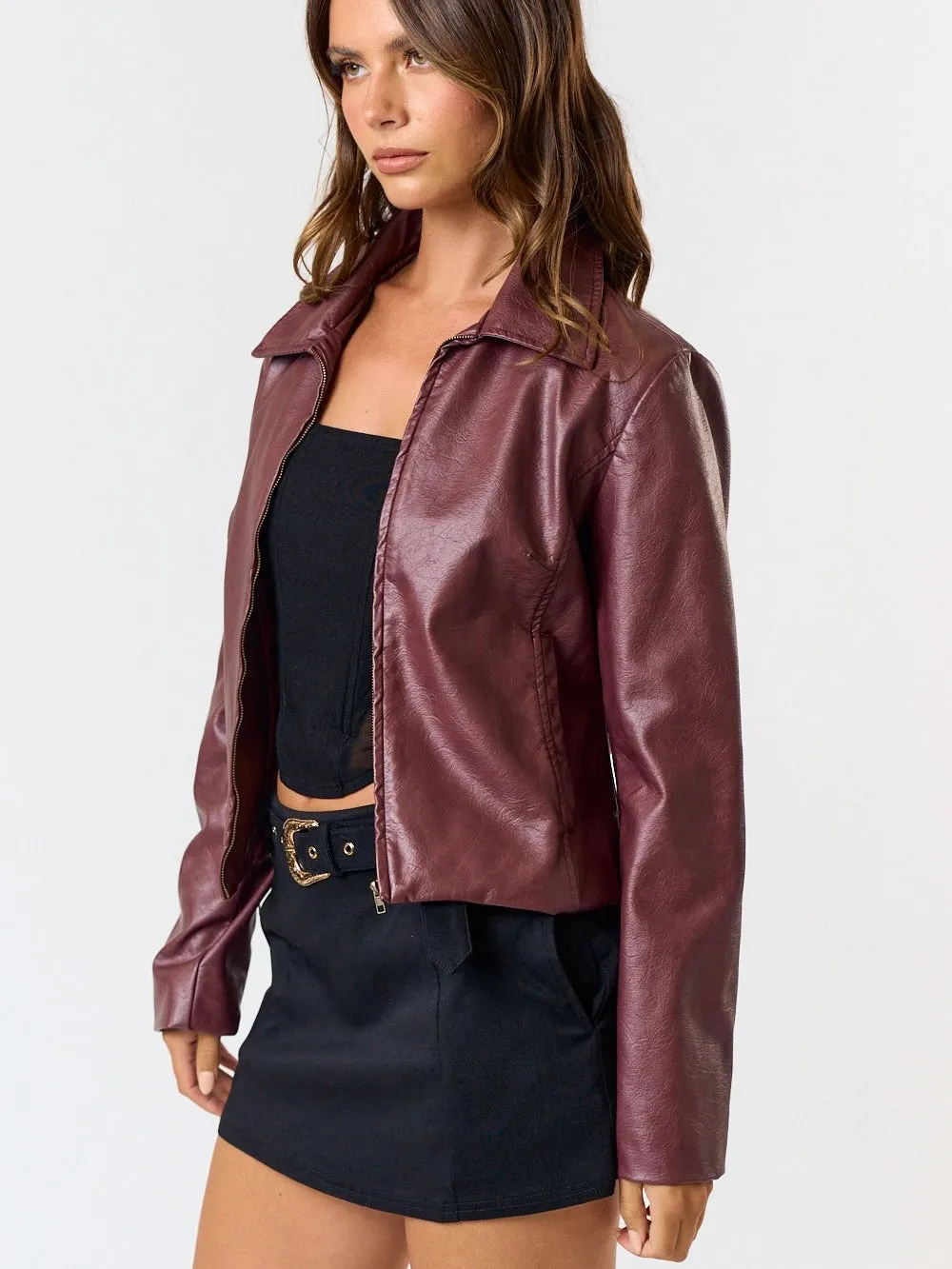 Carline Faux Leather Jacket