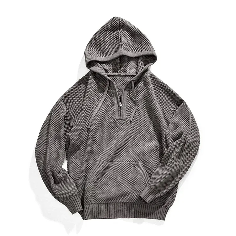 Casual Knit Sweater Half-Zip Essentials Hoodies