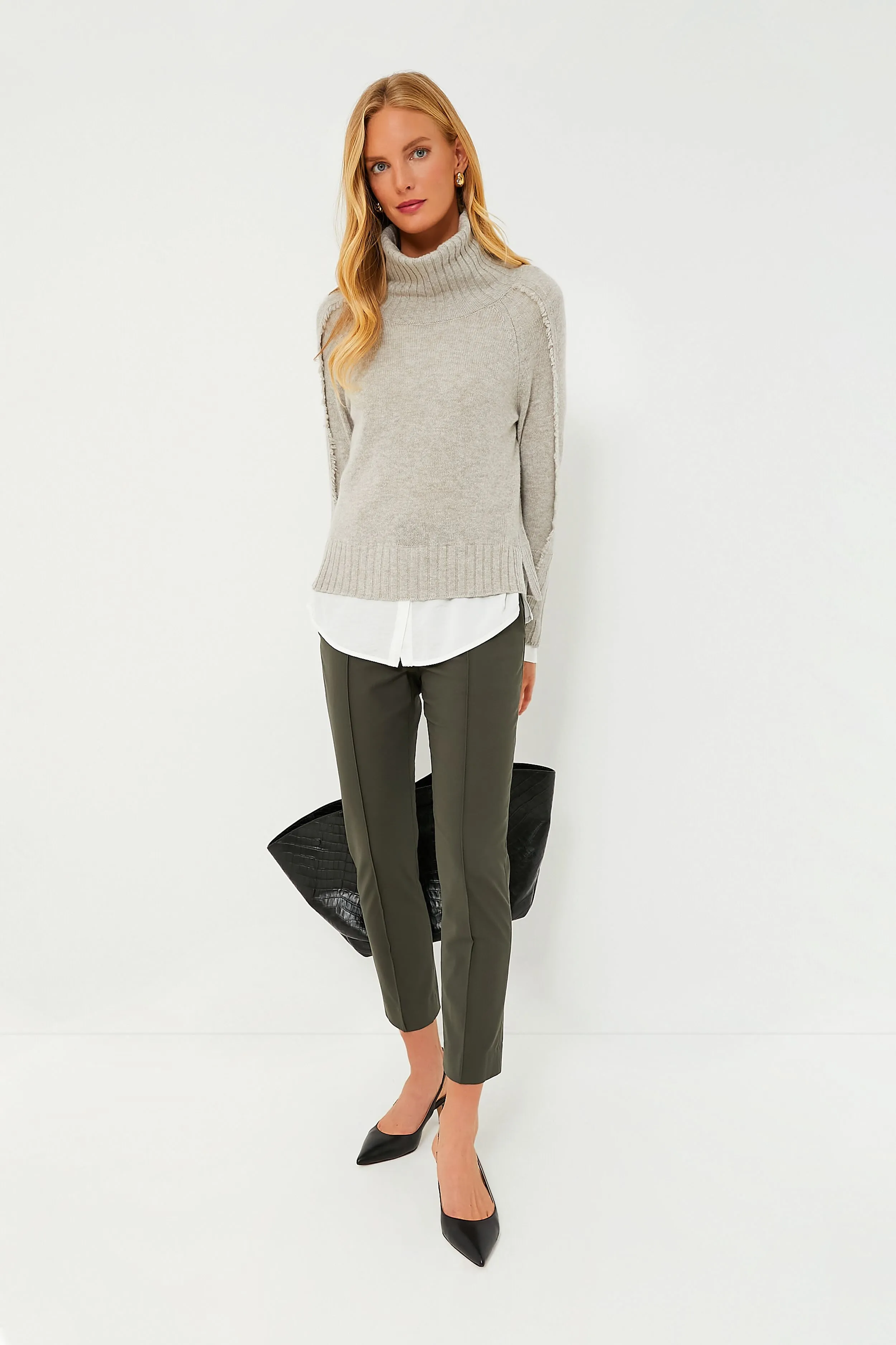 Chia Melange Jolie Fringed Layered Looker Sweater