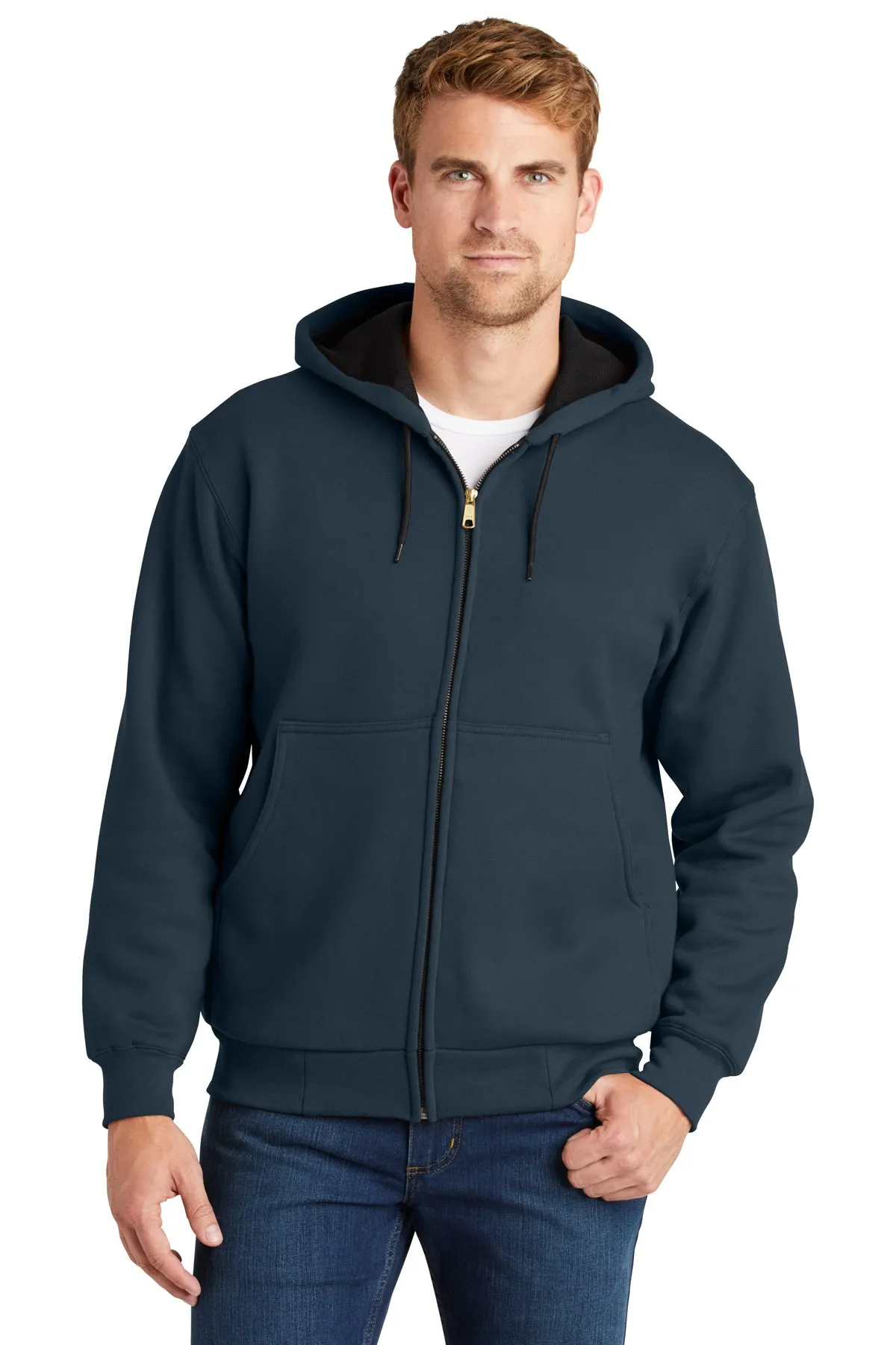 Cornerstone Heavyweight Full-Zip Hooded Sweatshirt With Thermal Lining