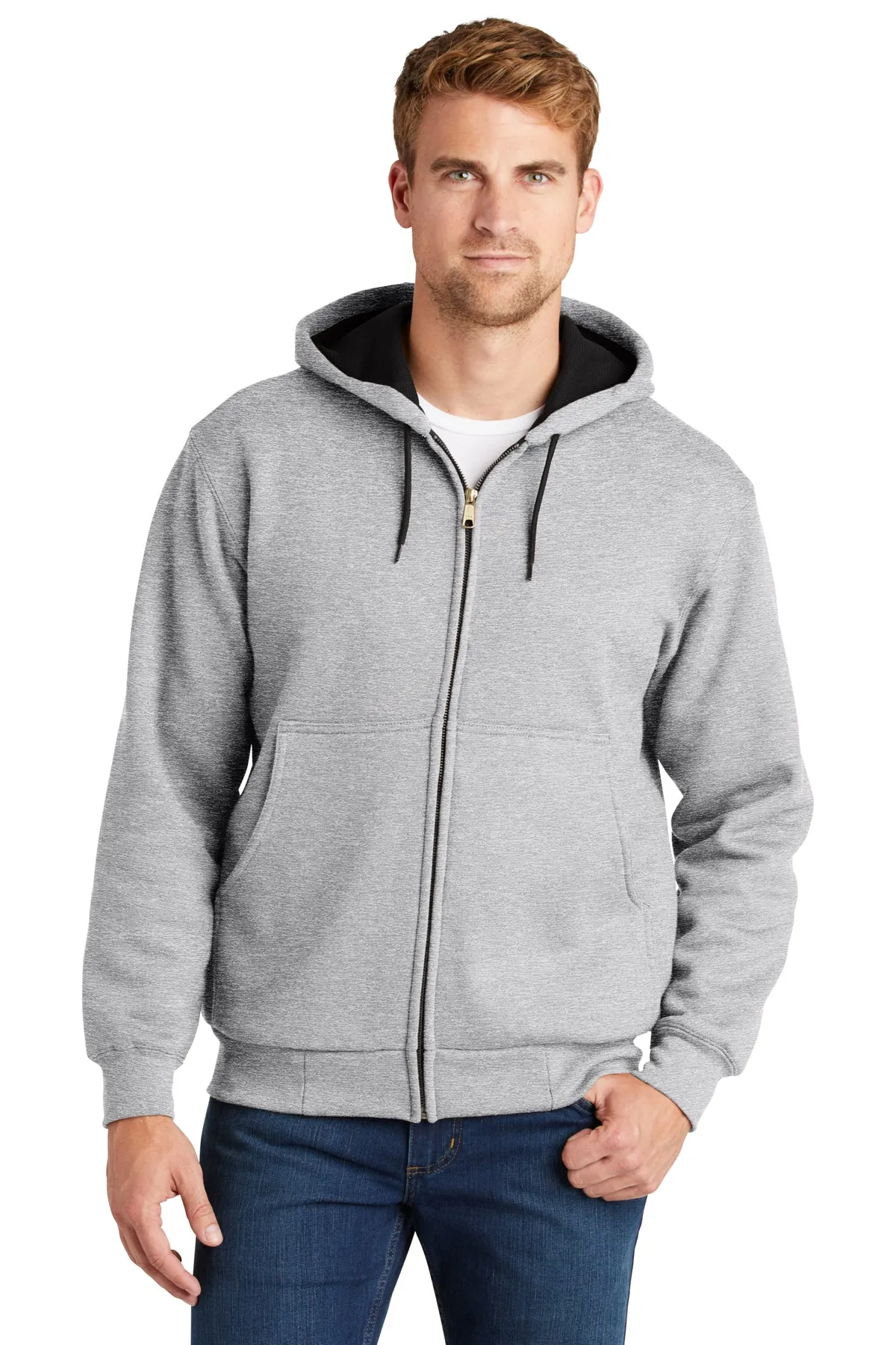 Cornerstone Heavyweight Full-Zip Hooded Sweatshirt With Thermal Lining