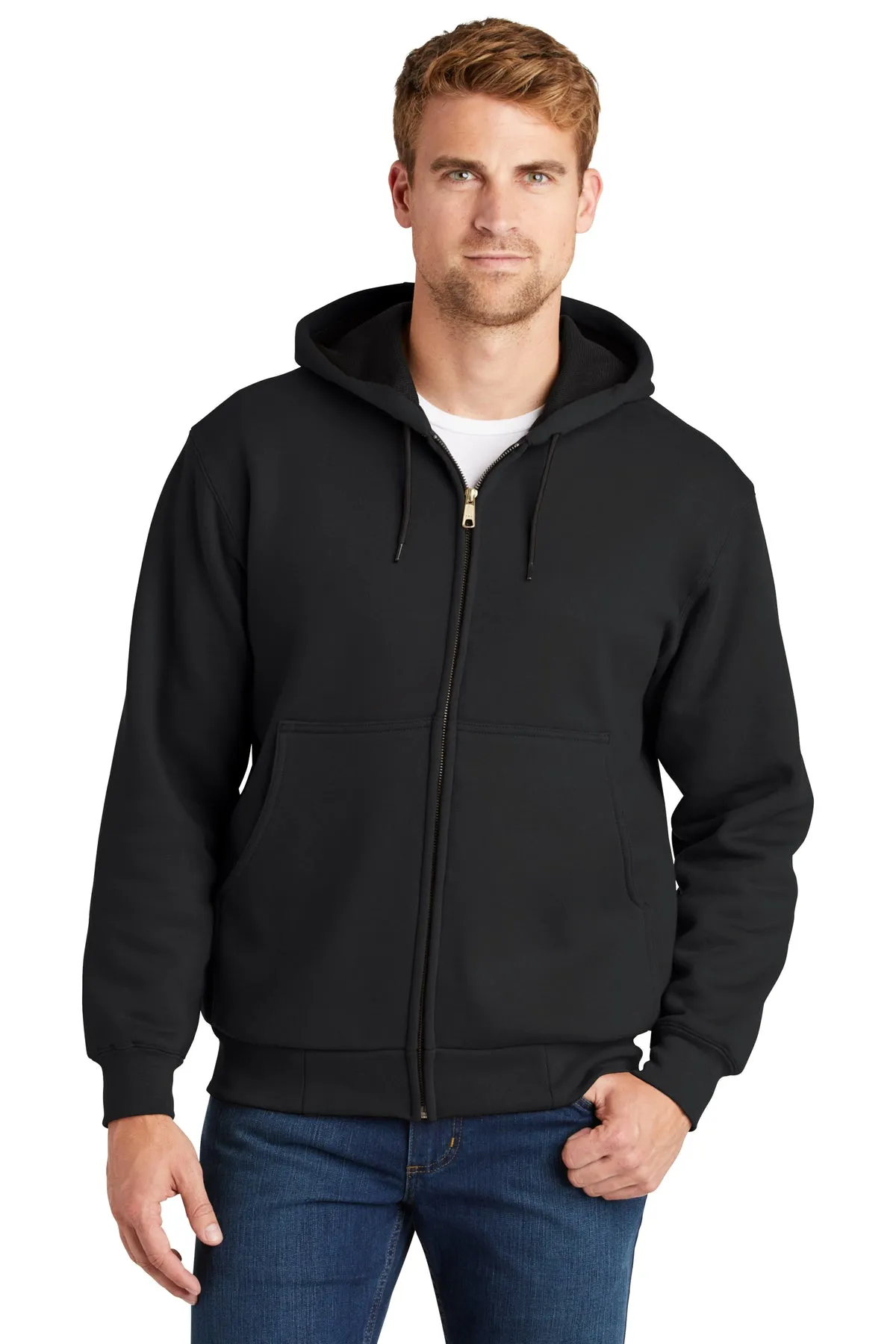 Cornerstone Heavyweight Full-Zip Hooded Sweatshirt With Thermal Lining