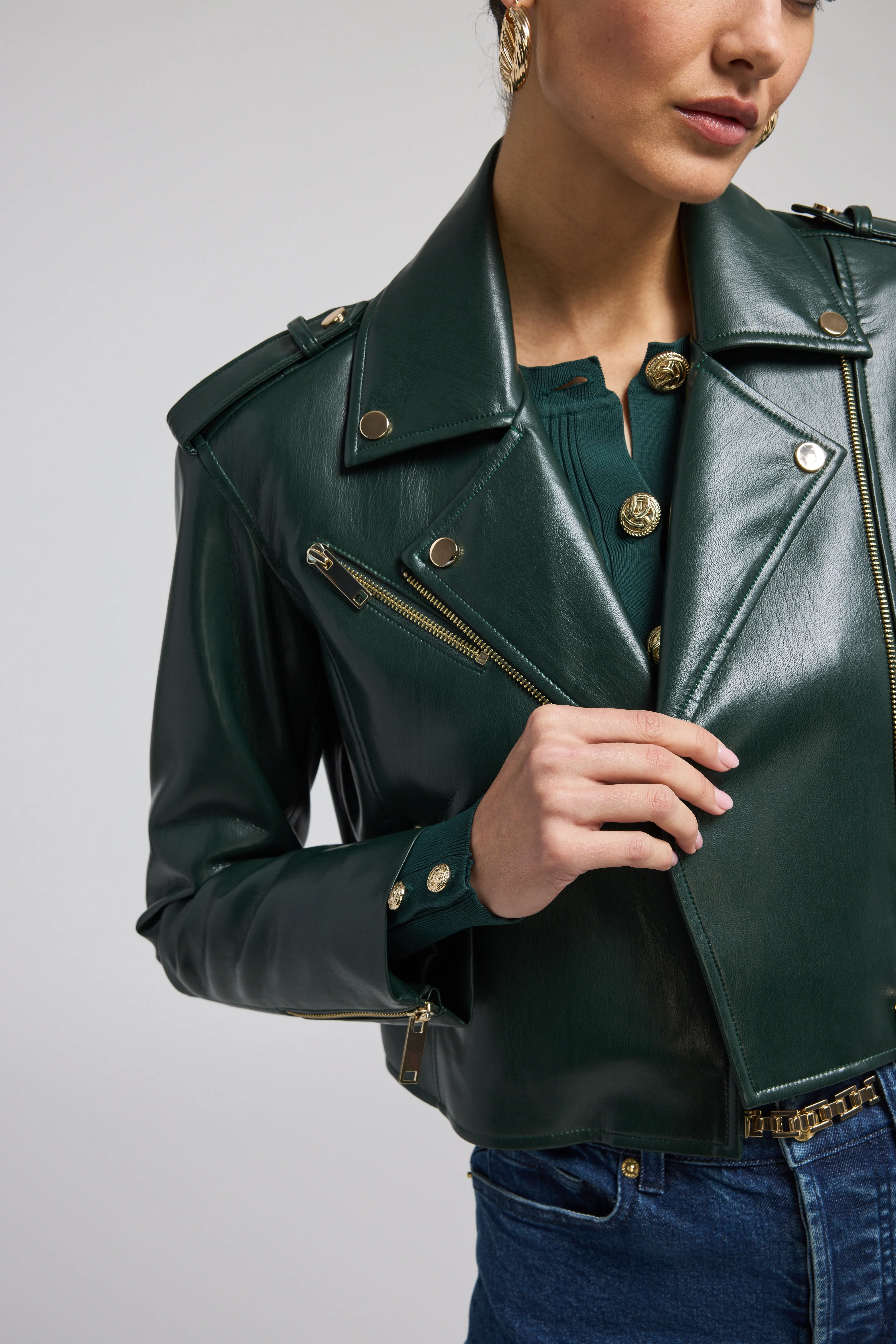 COSITA VEGAN LEATHER MOTO JACKET