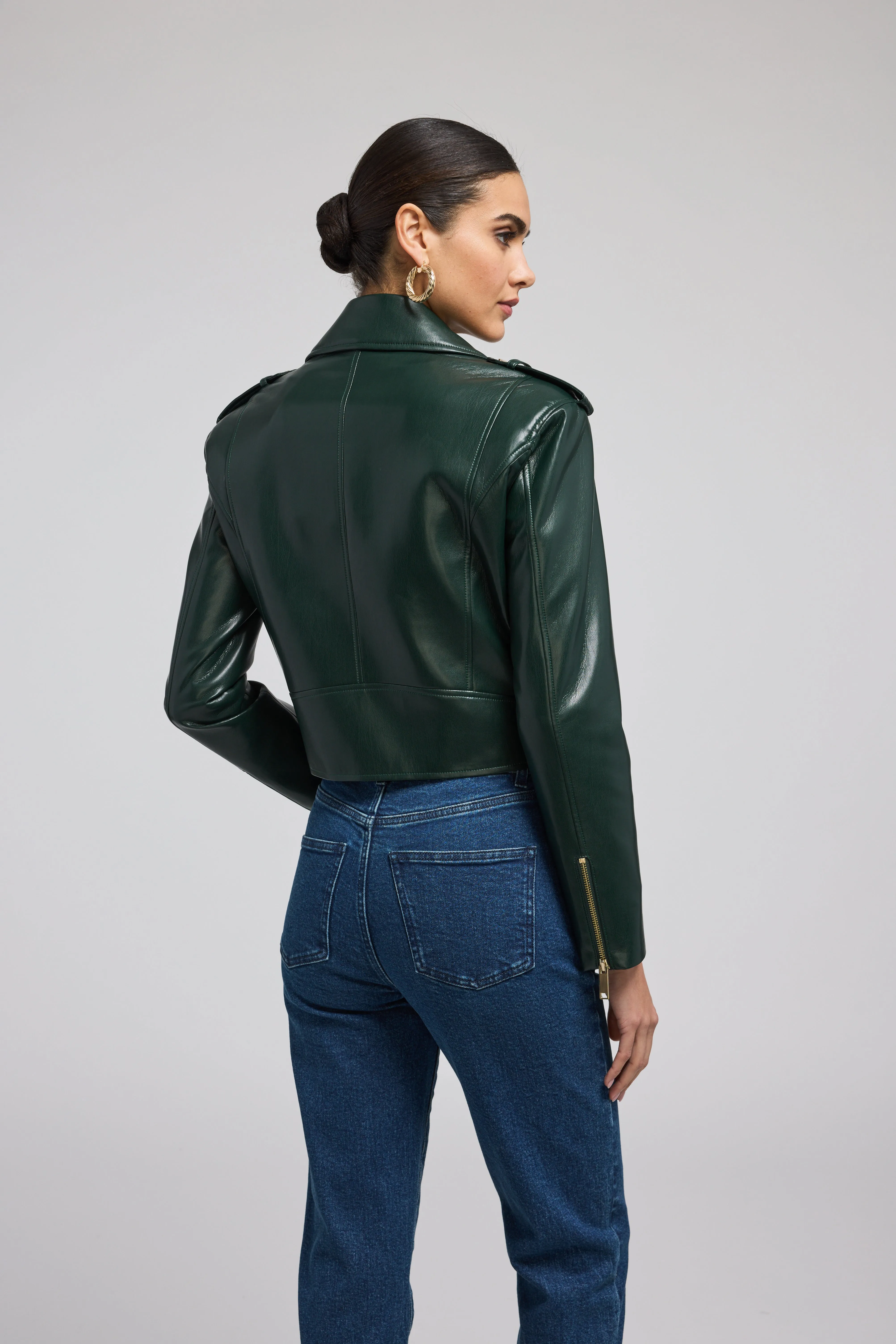 COSITA VEGAN LEATHER MOTO JACKET