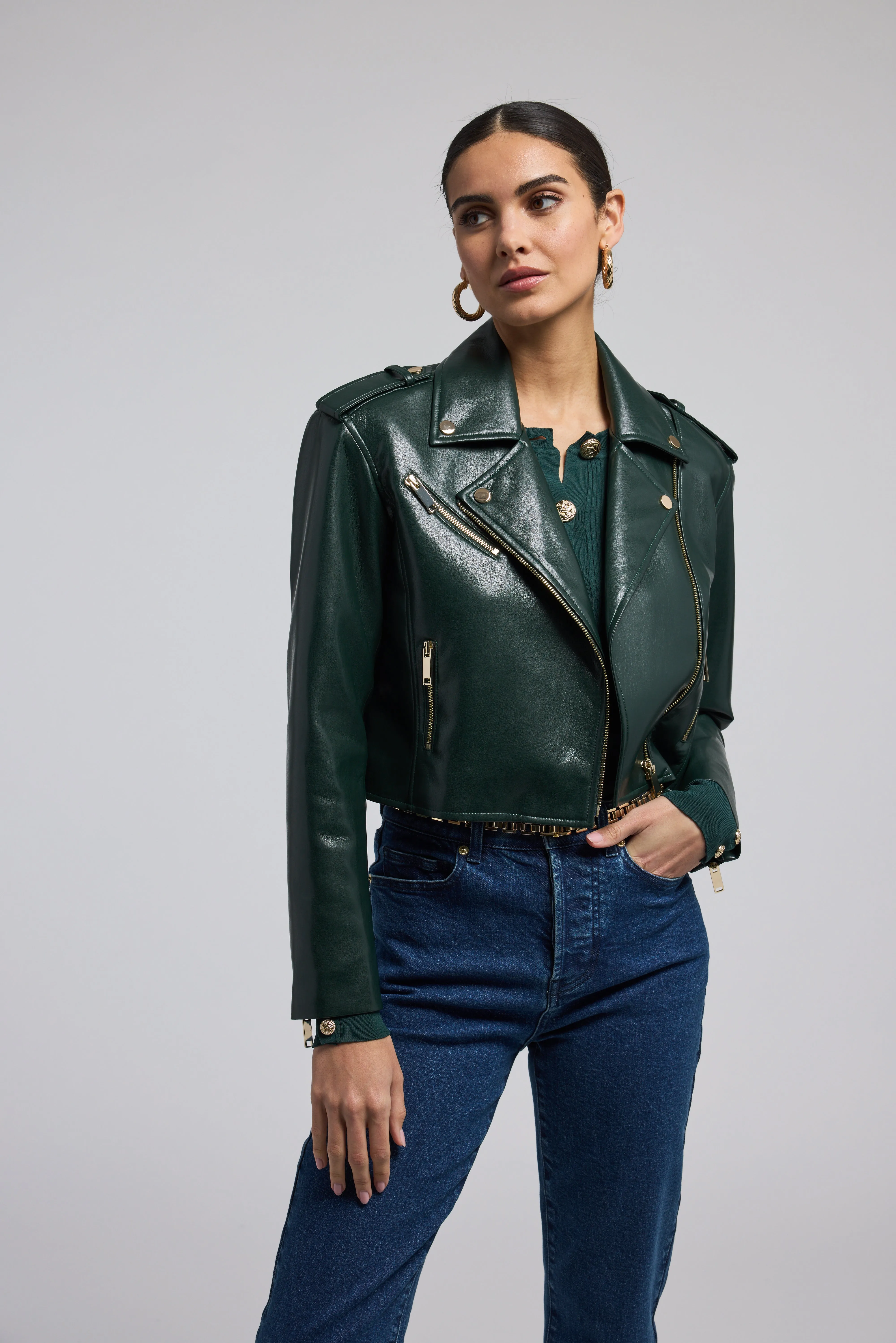 COSITA VEGAN LEATHER MOTO JACKET