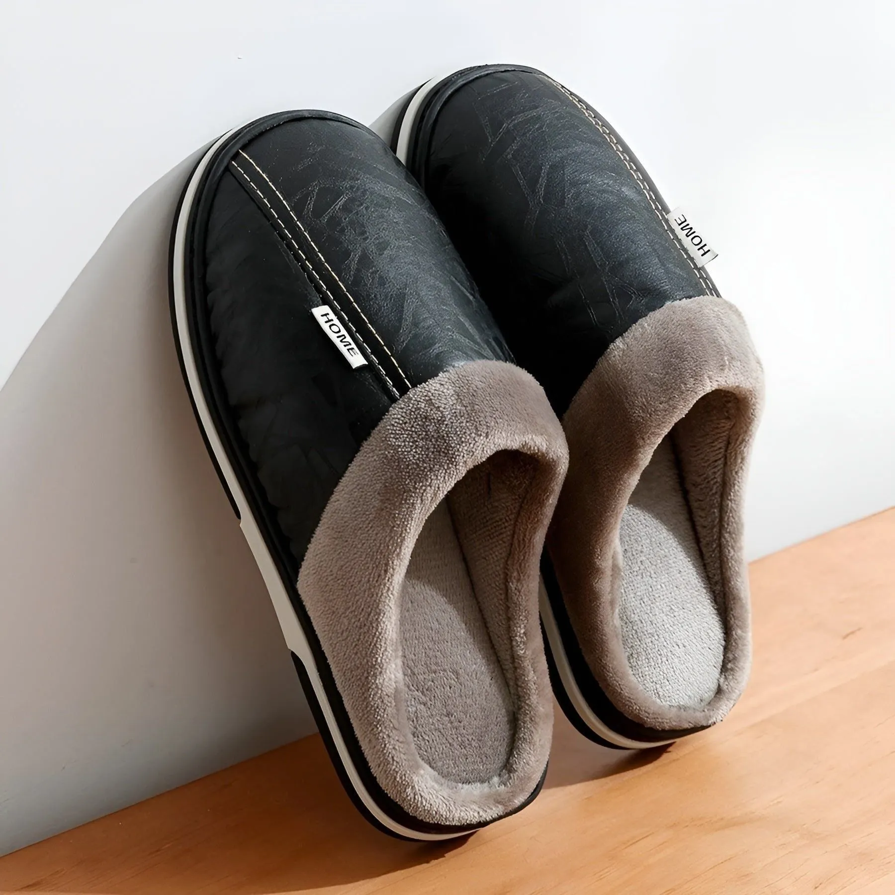 CozyWalk Slippers - Lässige Wasserdichte Vegan Leder Herren Hausschuhe