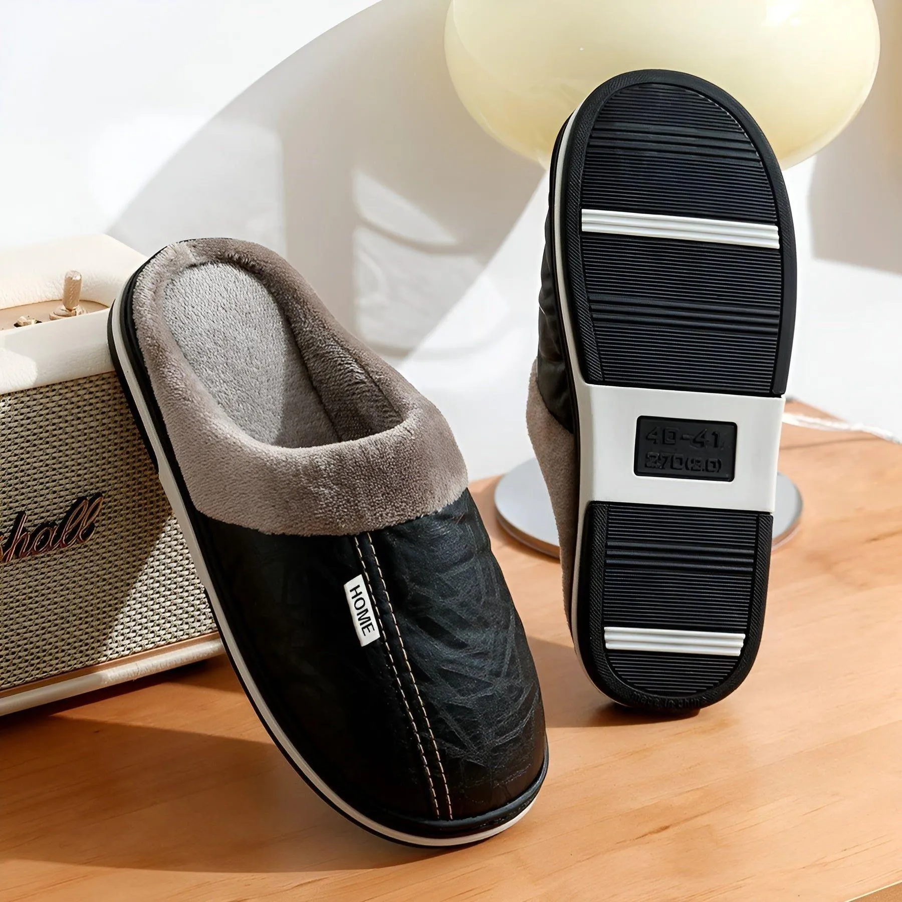 CozyWalk Slippers - Lässige Wasserdichte Vegan Leder Herren Hausschuhe