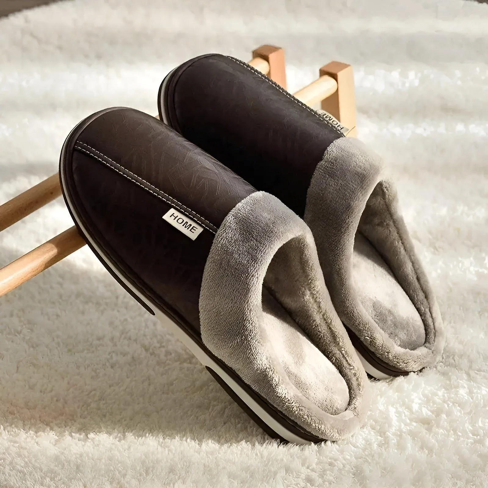 CozyWalk Slippers - Lässige Wasserdichte Vegan Leder Herren Hausschuhe