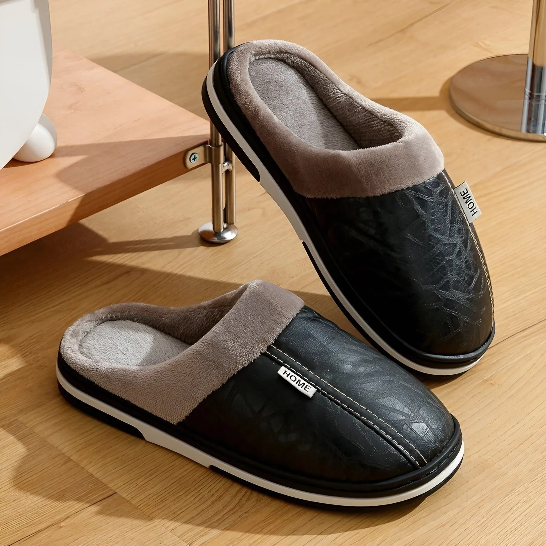 CozyWalk Slippers - Lässige Wasserdichte Vegan Leder Herren Hausschuhe