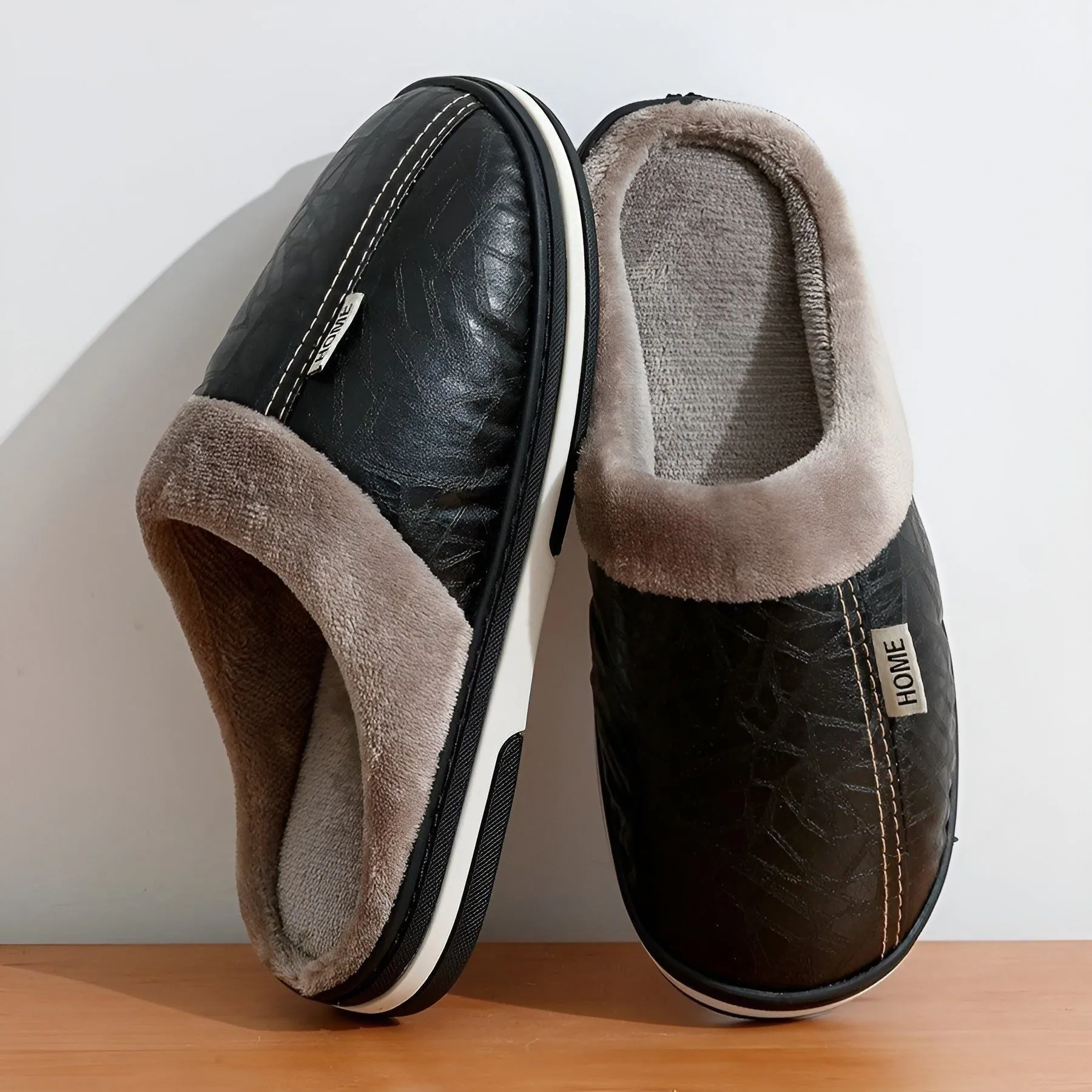 CozyWalk Slippers - Lässige Wasserdichte Vegan Leder Herren Hausschuhe