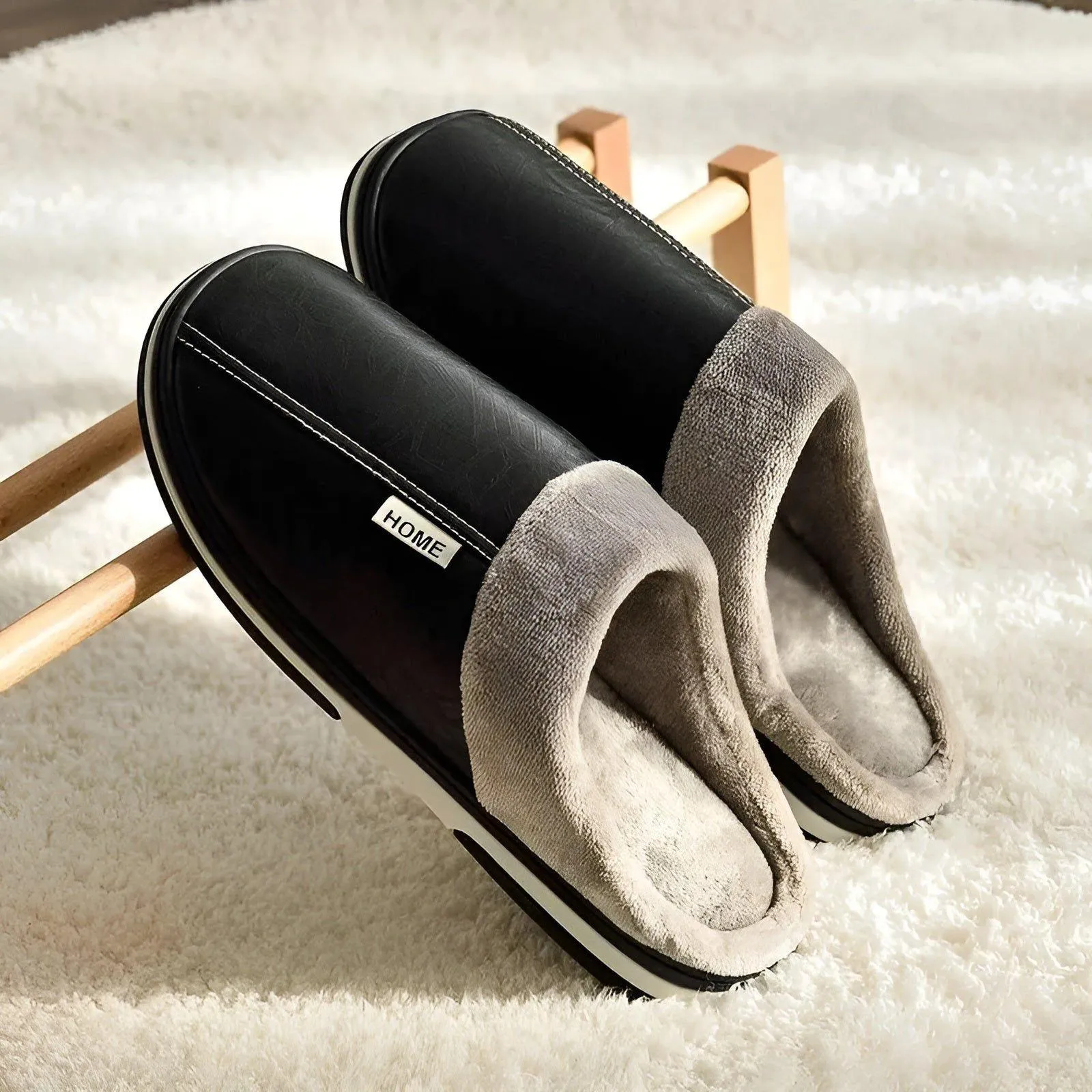 CozyWalk Slippers - Lässige Wasserdichte Vegan Leder Herren Hausschuhe