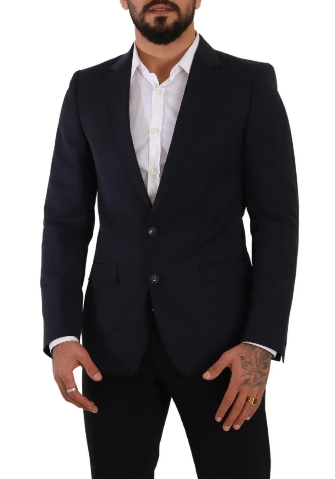 Dolce & Gabbana Dark Blue Single Breasted Coat MARTINI Blazer