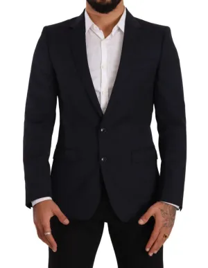 Dolce & Gabbana Dark Blue Single Breasted Coat MARTINI Blazer