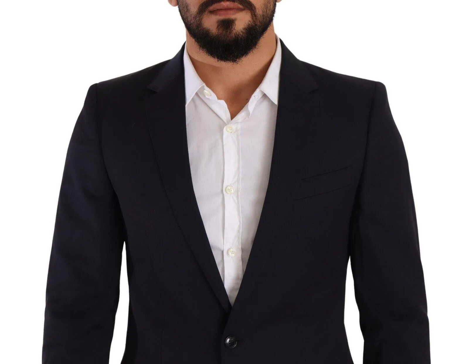 Dolce & Gabbana Dark Blue Single Breasted Coat MARTINI Blazer