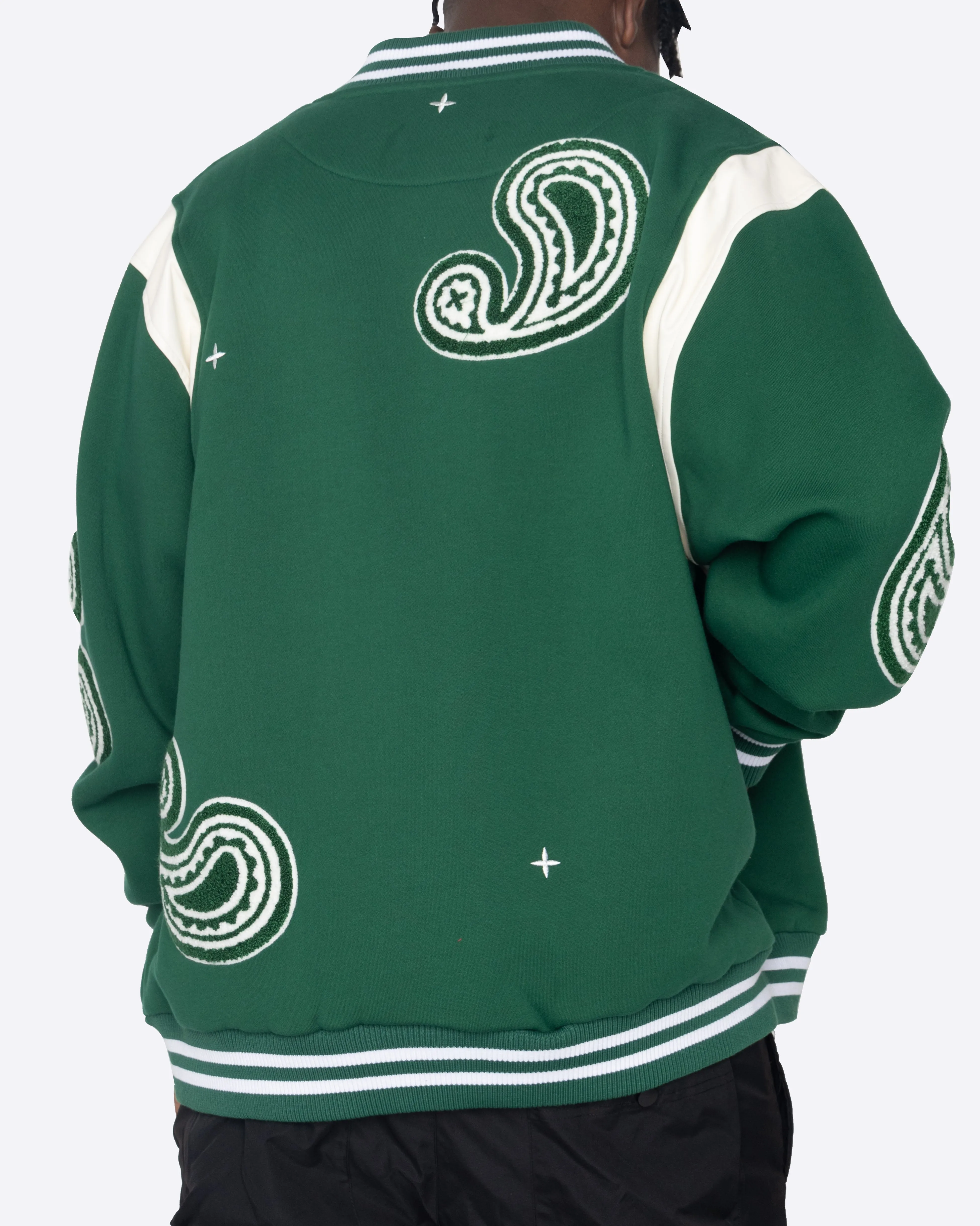 EPTM PAISLEY VARSITY JACKET-HUNTER GREEN