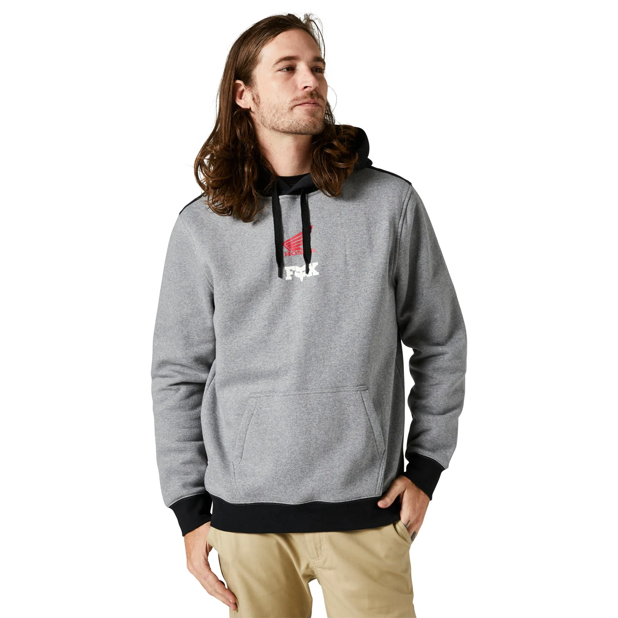 Fox Racing Honda Wing Pullover Fleece Hoodie Heather Graphite Grey