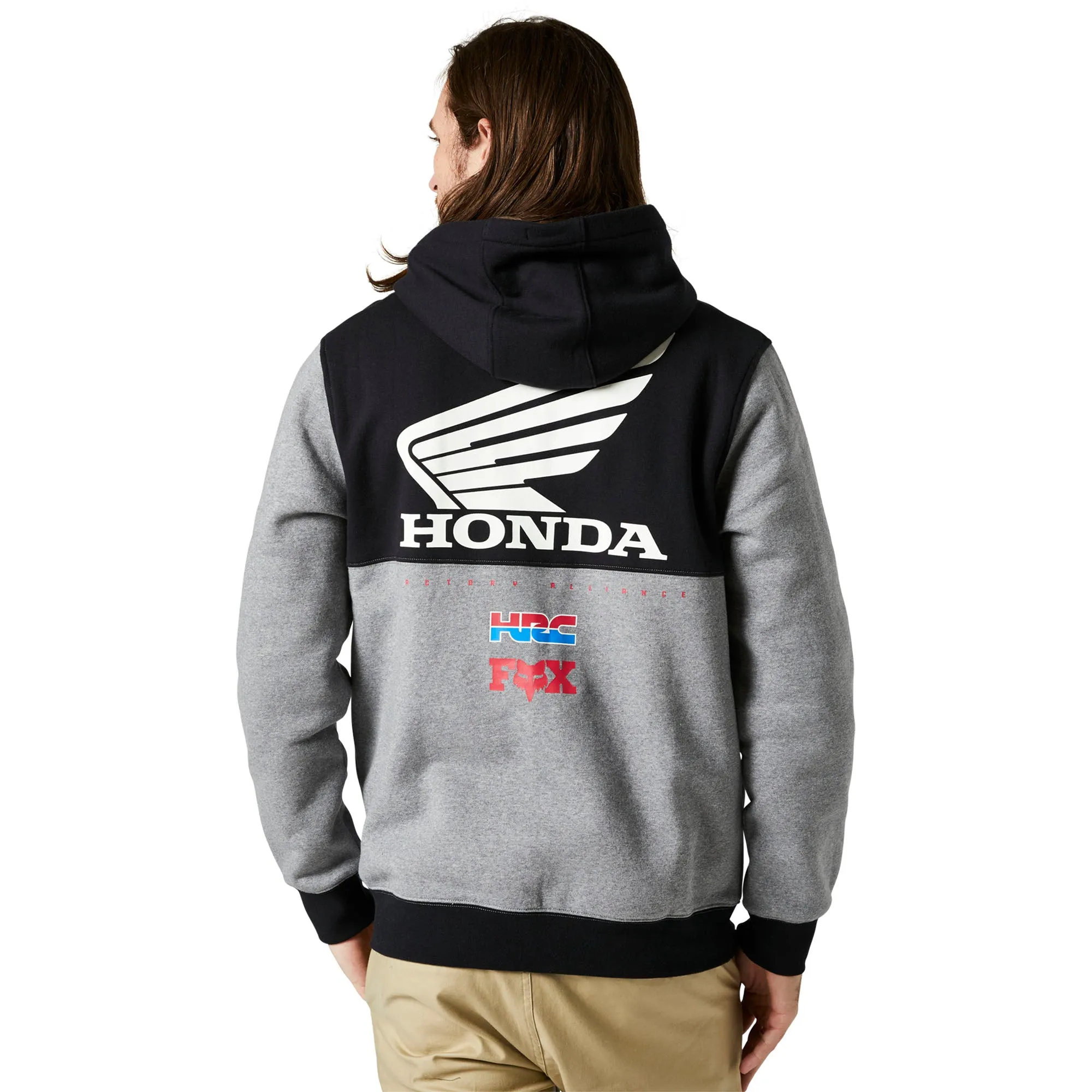 Fox Racing Honda Wing Pullover Fleece Hoodie Heather Graphite Grey