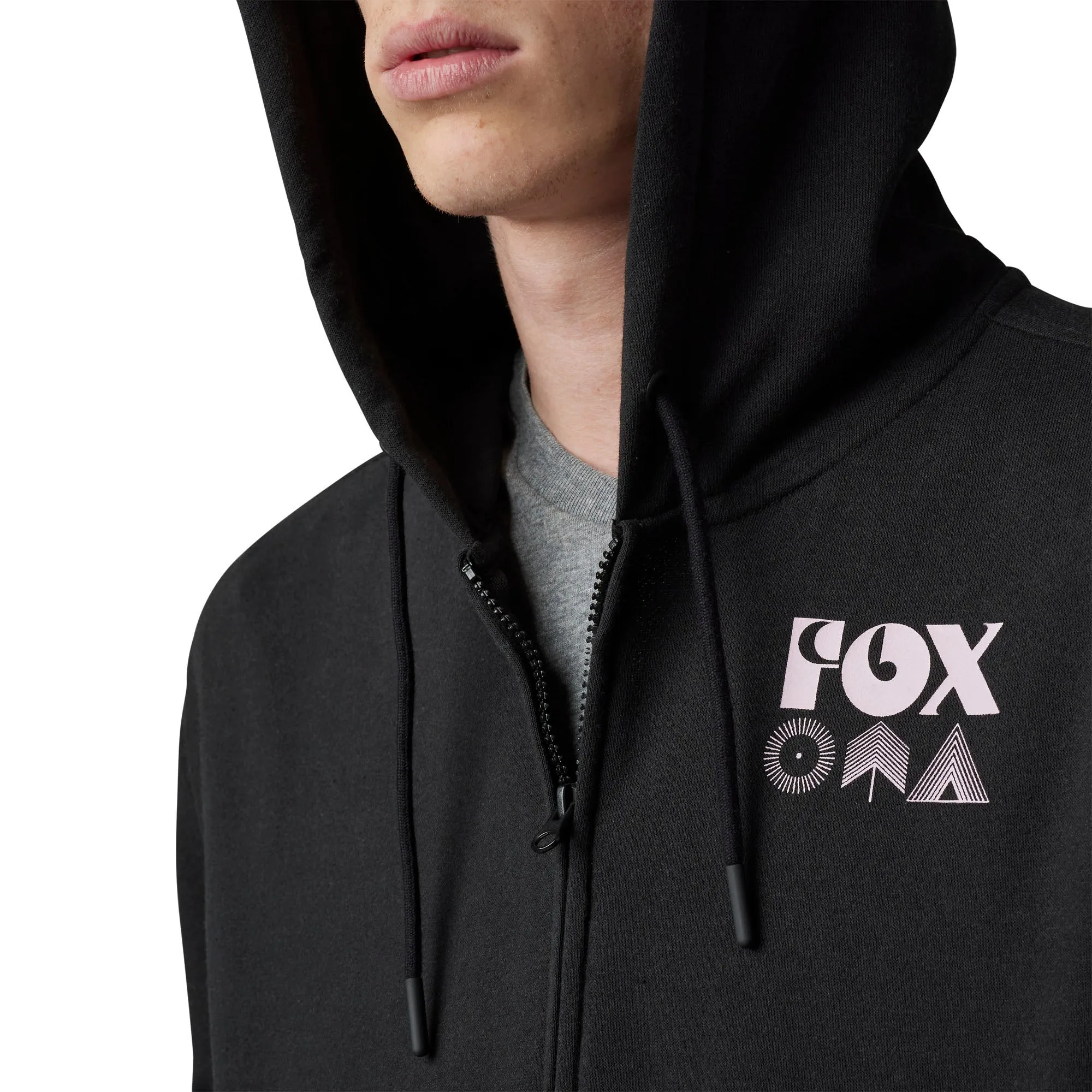 Fox Racing  Mens Rockwilder Full Zip Hoodie Fleece Pockets Warmth Comfort Black