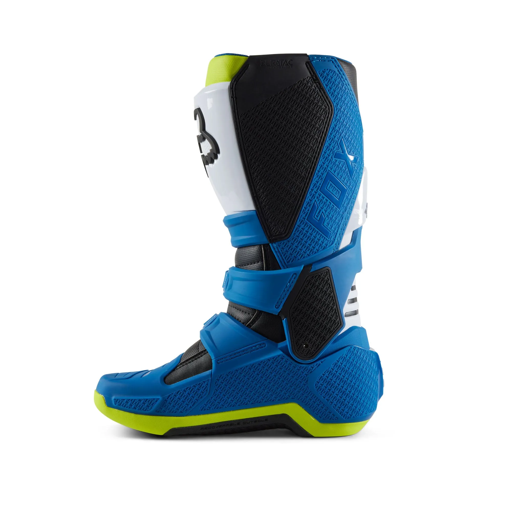 Fox Racing  Motion Motocross Boots Duratac TPU Secure Lock Anti-Shock Blue Yellow