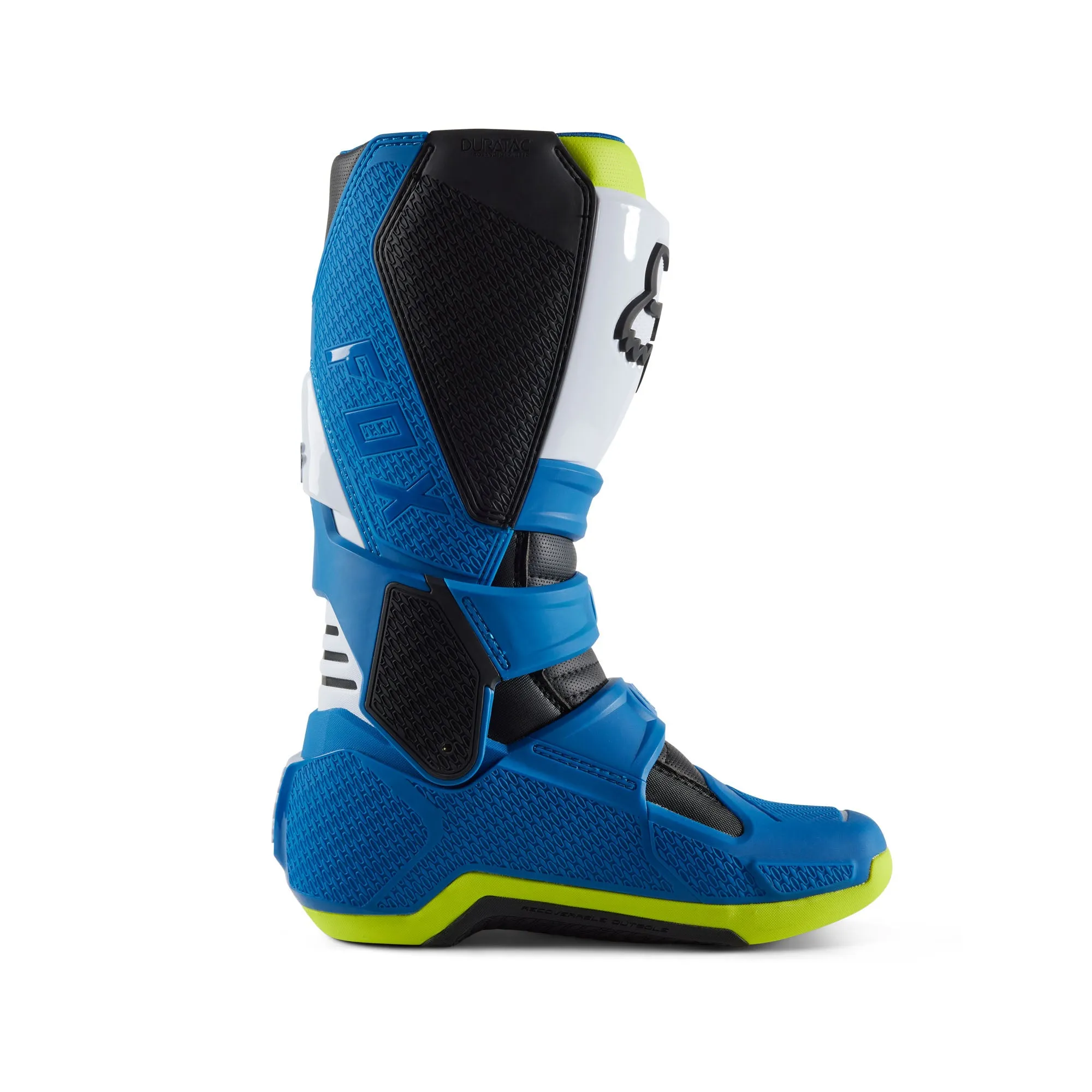 Fox Racing  Motion Motocross Boots Duratac TPU Secure Lock Anti-Shock Blue Yellow