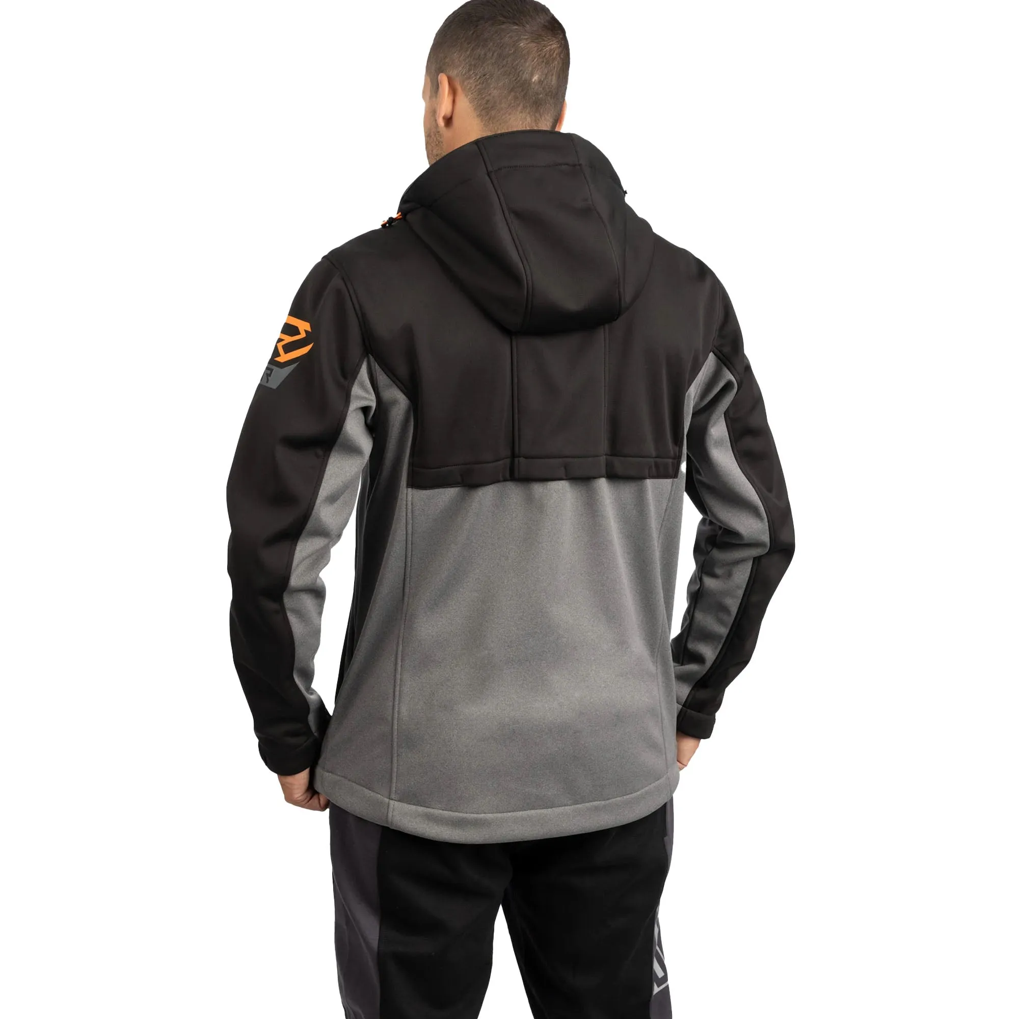 FXR Helium Ride Softshell Snowmobile Jacket Grey Heather/Orange