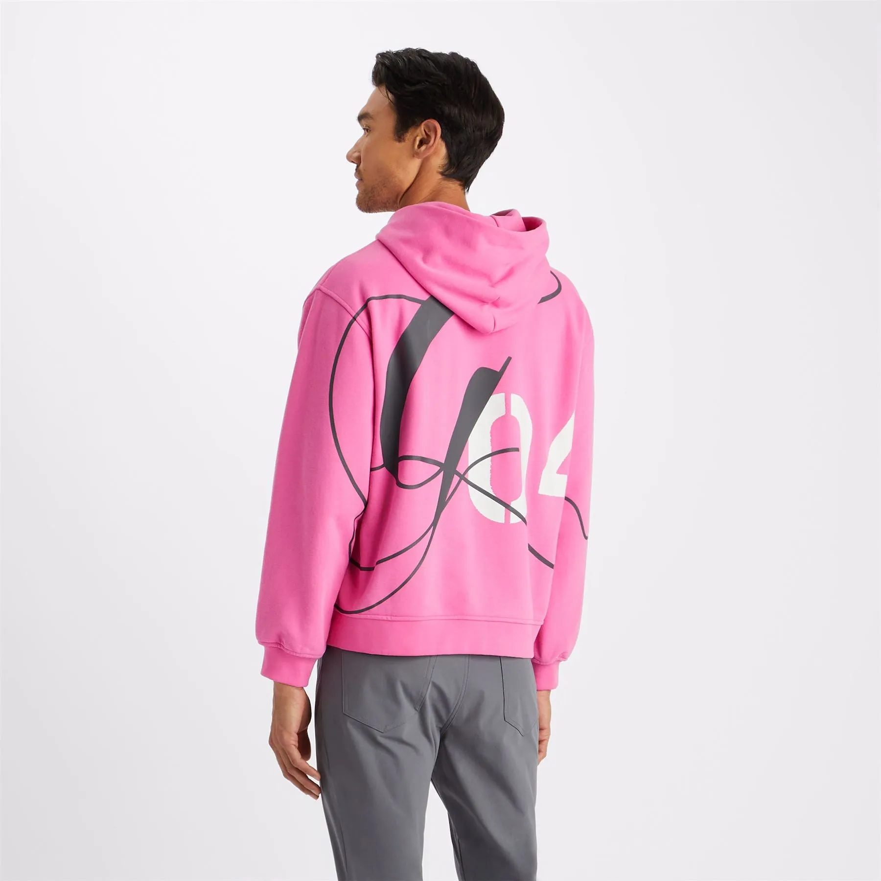 G04 Unisex Oversized French Terry Hoodie Day Glo Pink - AW23