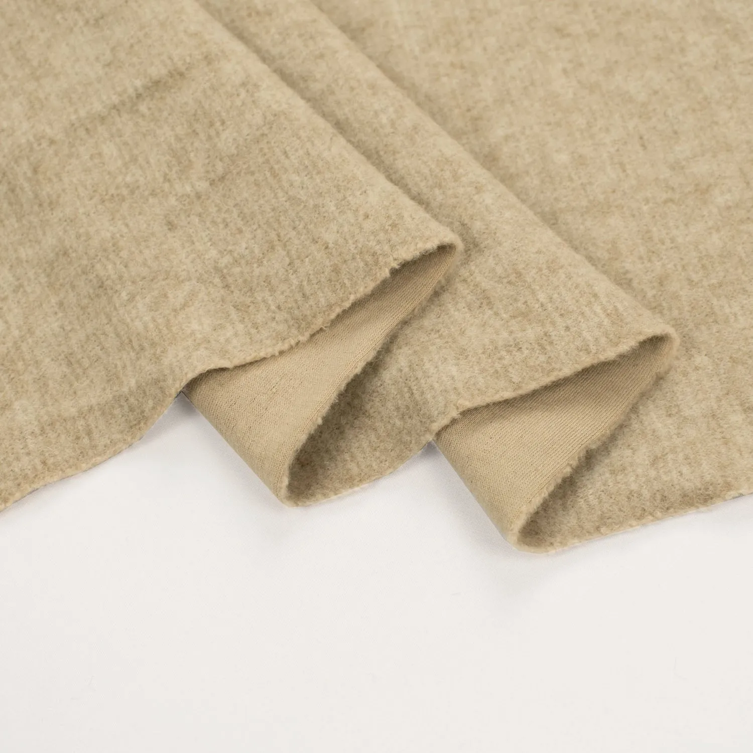 Japanese Wool Blend Suiting Slight Stretch Medium Weight Melange Beige