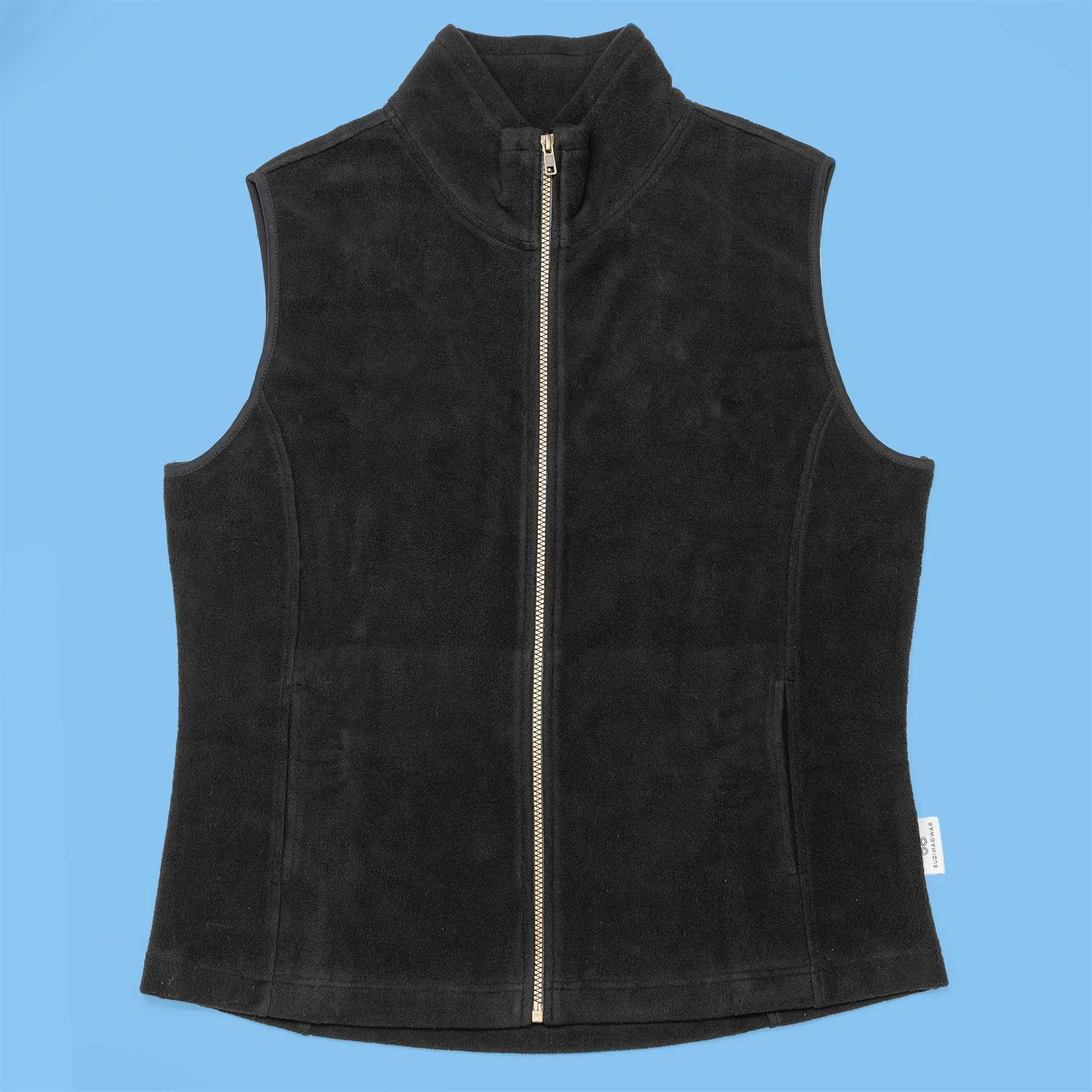 LAKE TAHOE  100% Organic Cotton Fleece Zippered Vest (2 Side Pockets) (YKK Zippers, OC Thread Option)