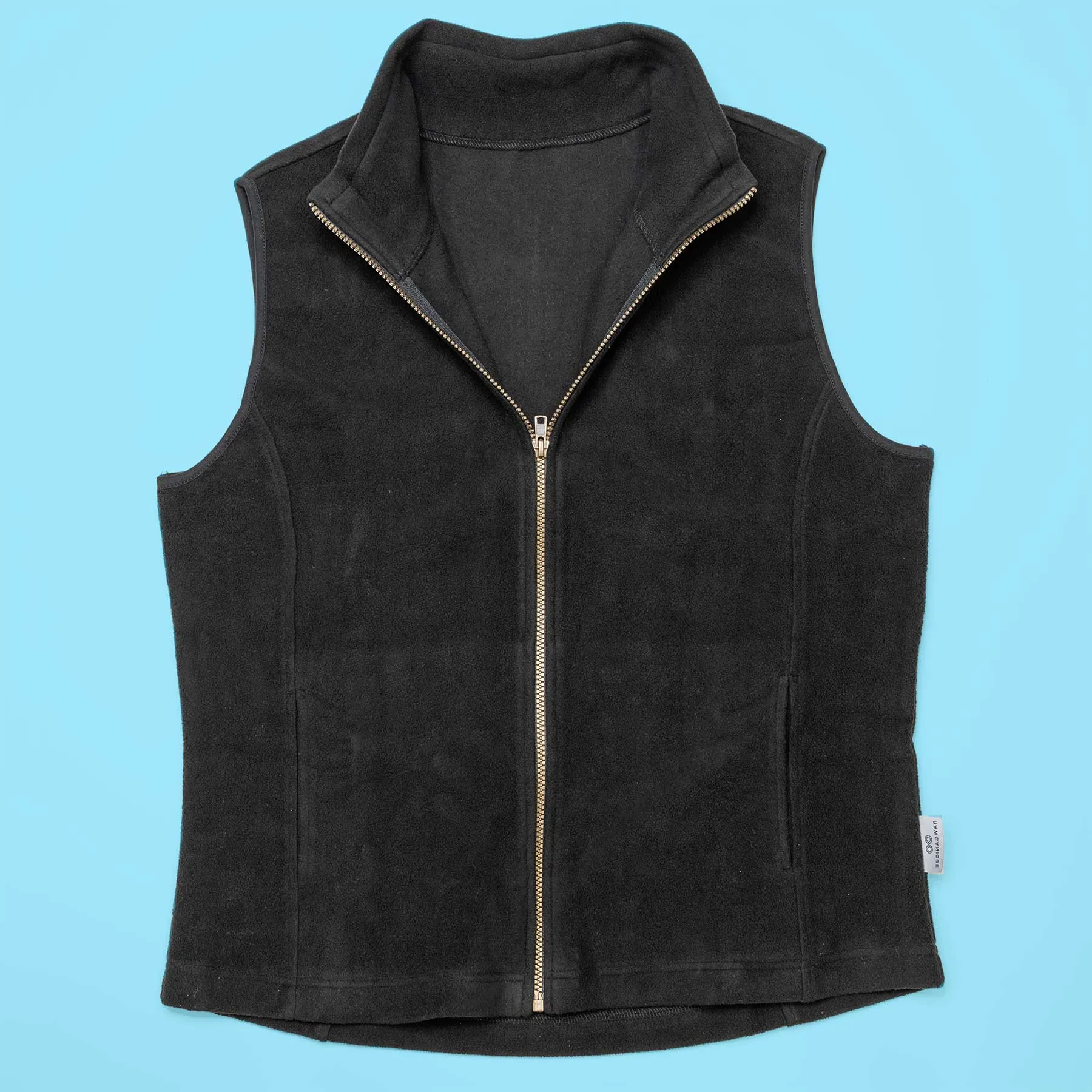 LAKE TAHOE  100% Organic Cotton Fleece Zippered Vest (2 Side Pockets) (YKK Zippers, OC Thread Option)