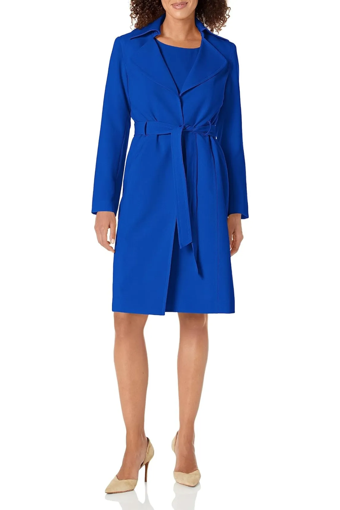 Le Suit 3 Button Crepe Jacket/Skirt Side Slit Suit