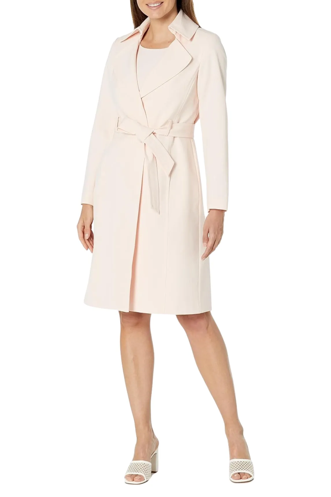 Le Suit 3 Button Crepe Jacket/Skirt Side Slit Suit