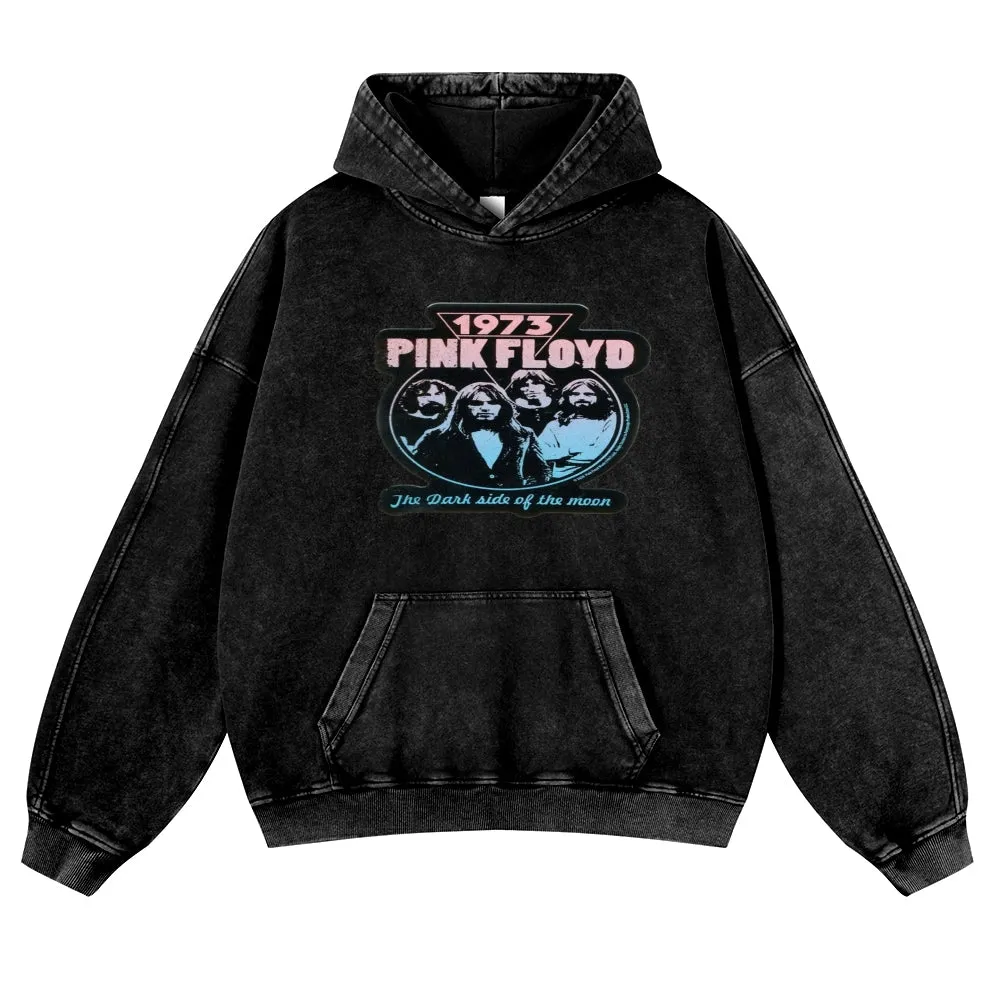 Mens Vintage 1973  Pink Floyd Rock Band Hoodies