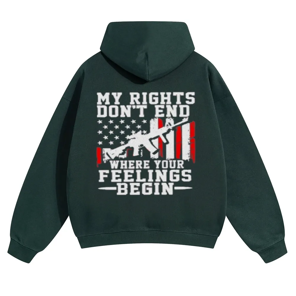 Mens Vintage My Rights Don't End Hoodies