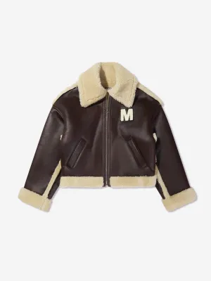 MM6 Maison Margiela Kids Faux Leather Aviator Jacket