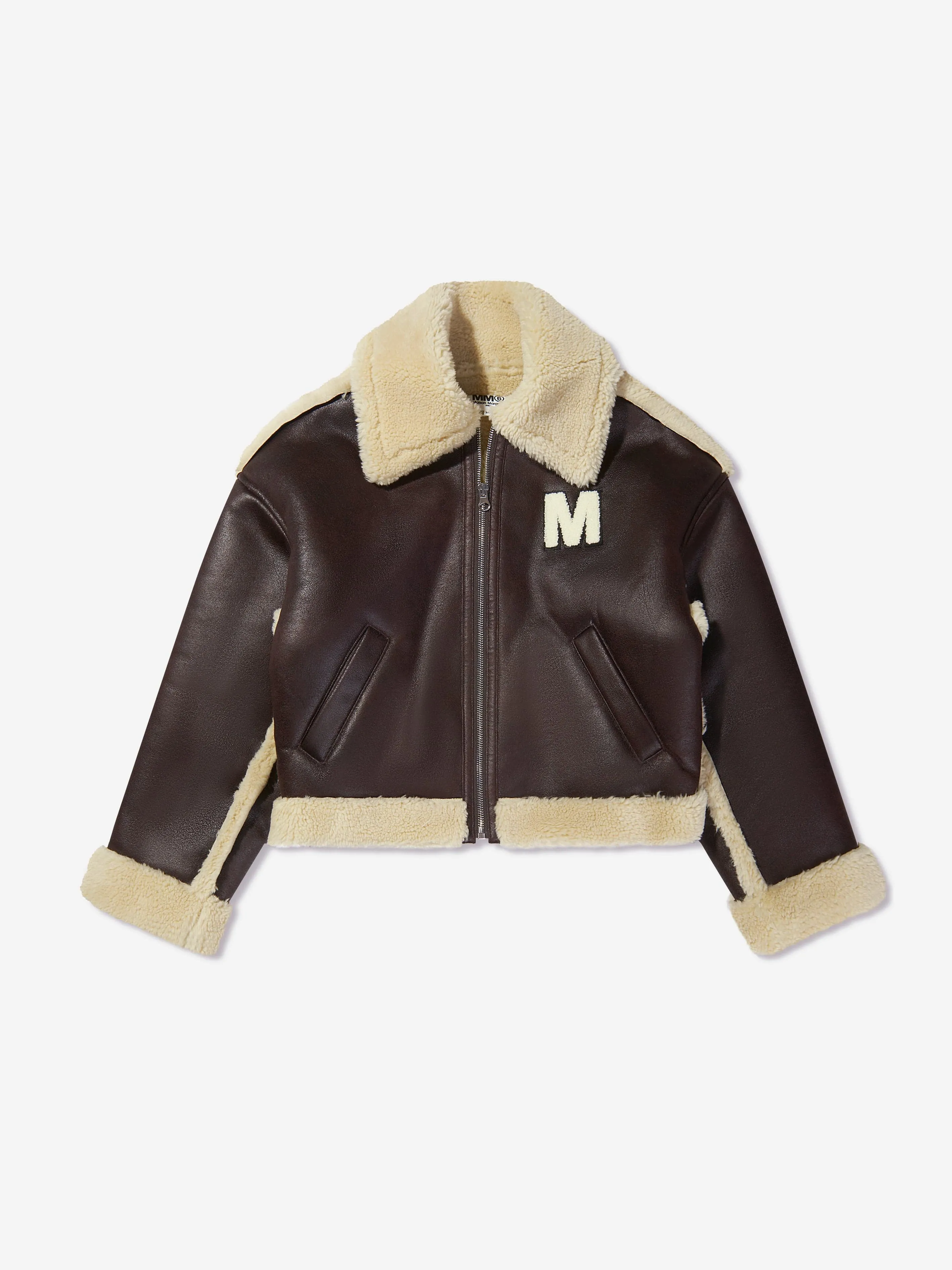 MM6 Maison Margiela Kids Faux Leather Aviator Jacket