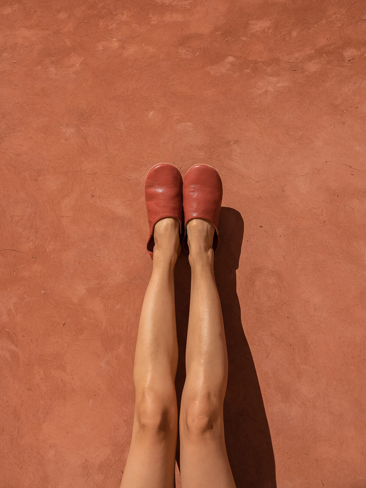 Moroccan Babouche Basic Slippers, Terracotta