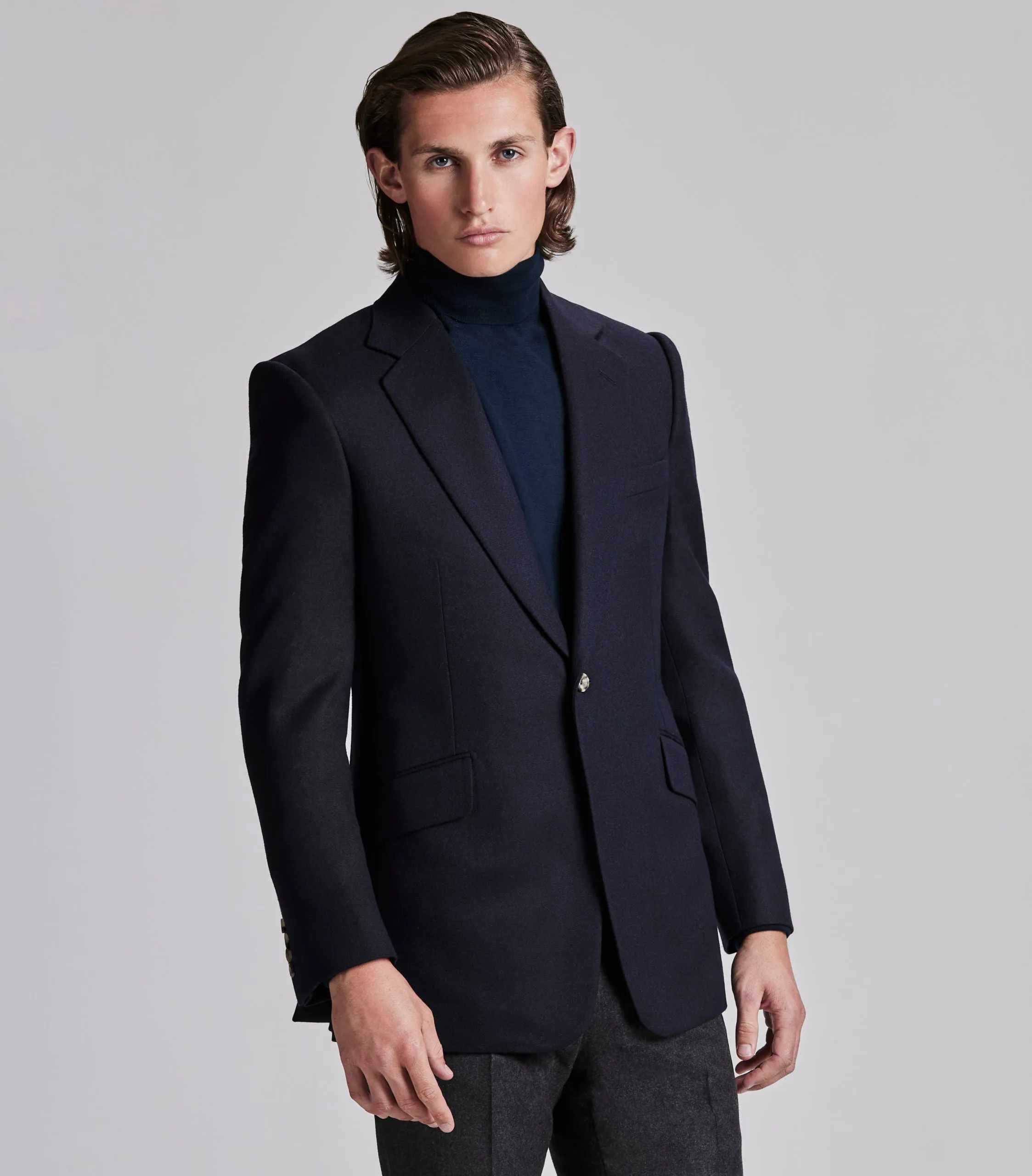 Navy Fearnought Wool Blazer