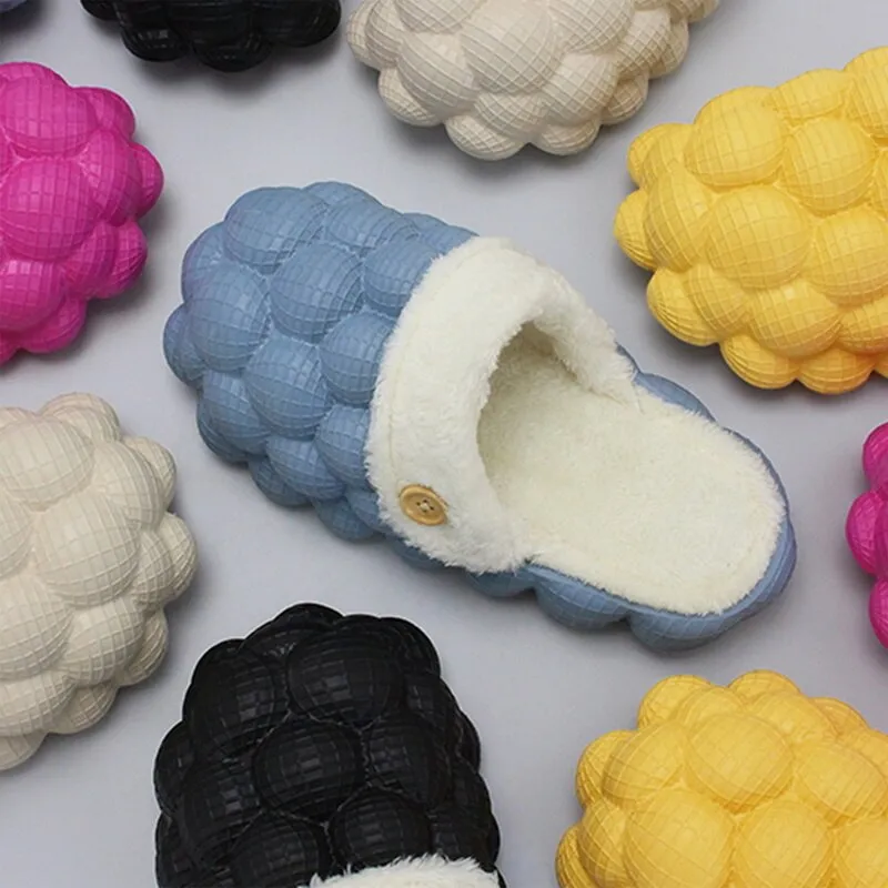 Non-slip Warm Cotton Bubble Slides for Home