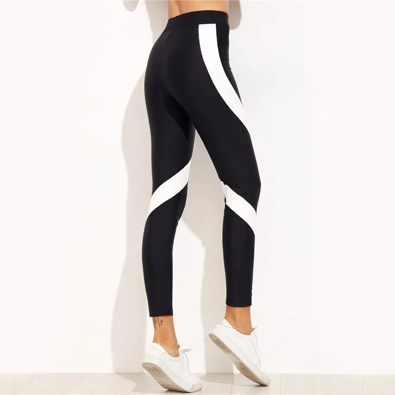 Panel High Waist Stretchy Leggings