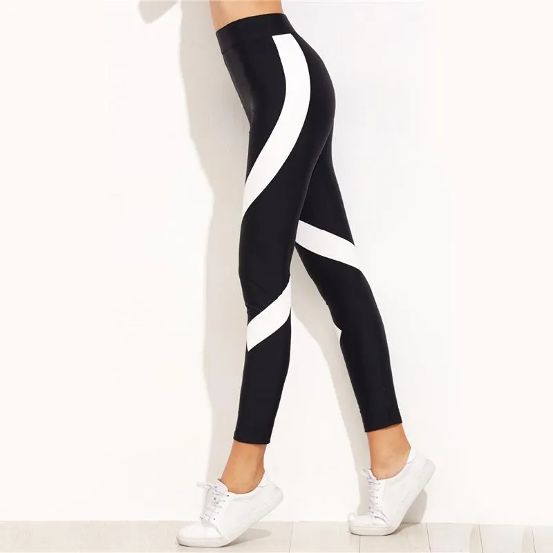 Panel High Waist Stretchy Leggings