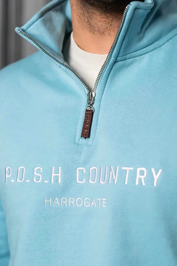 P.O.S.H. Country Unisex Tidal Quarter Zip Sweatshirt