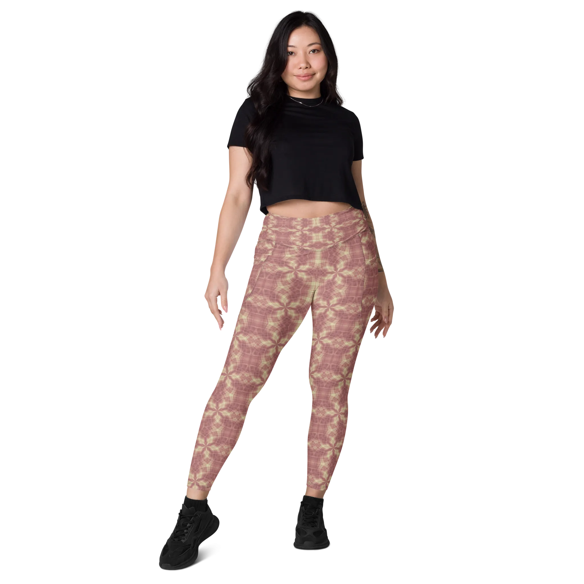 Recursia Argyle Rewired II Leggings With Pockets In Pink