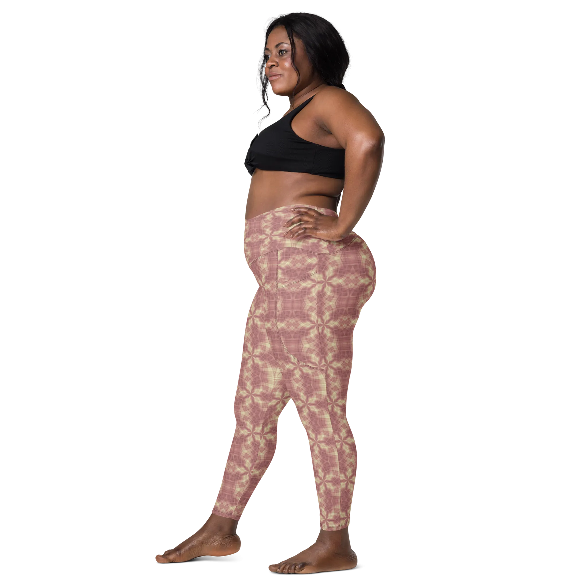 Recursia Argyle Rewired II Leggings With Pockets In Pink