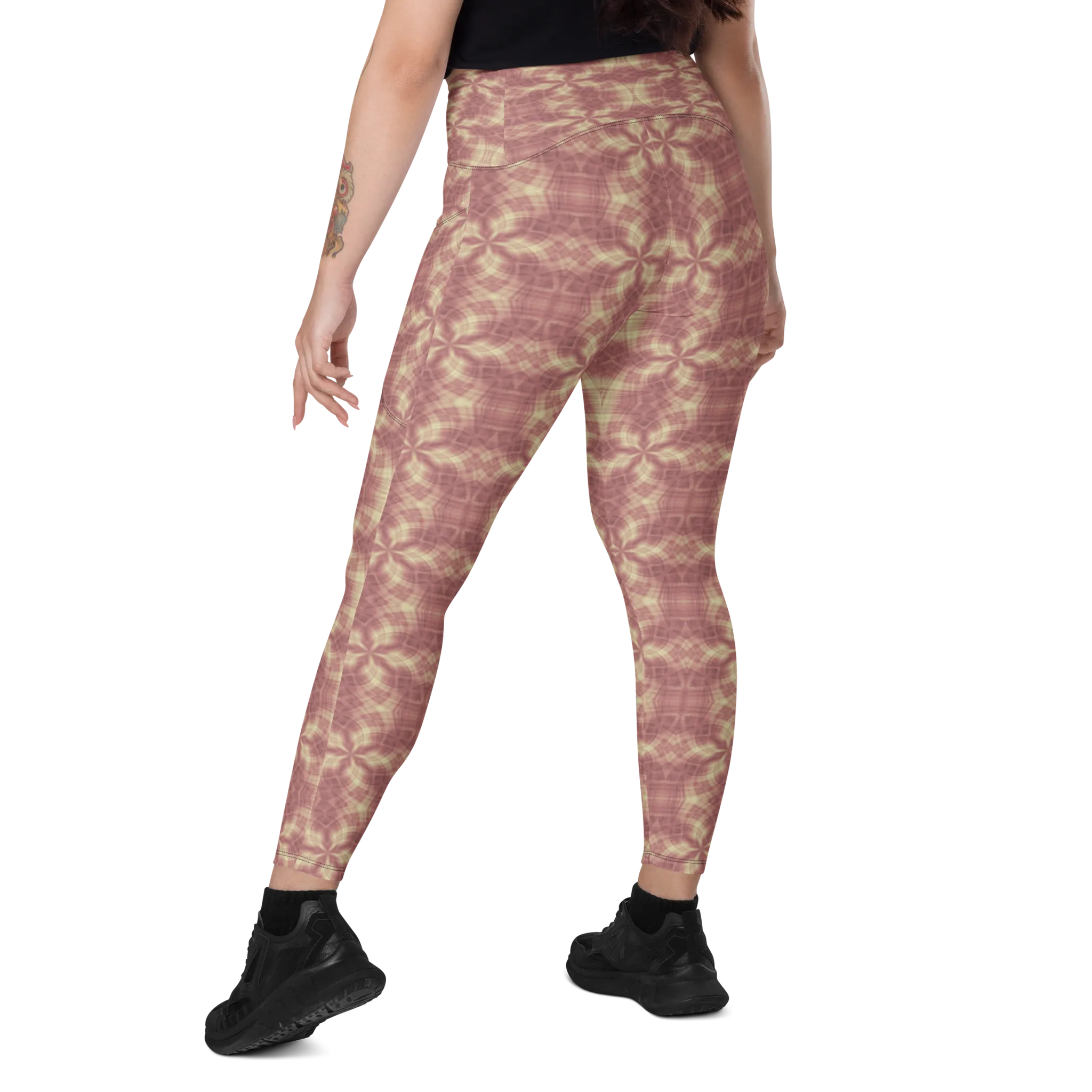 Recursia Argyle Rewired II Leggings With Pockets In Pink